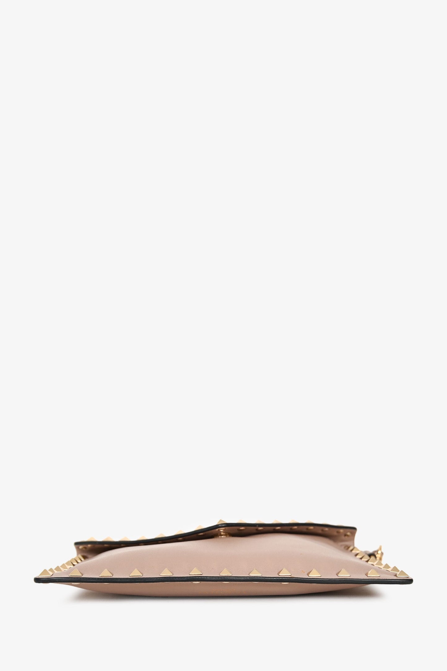 Valentino Beige Leather Rockstud Envelope Clutch