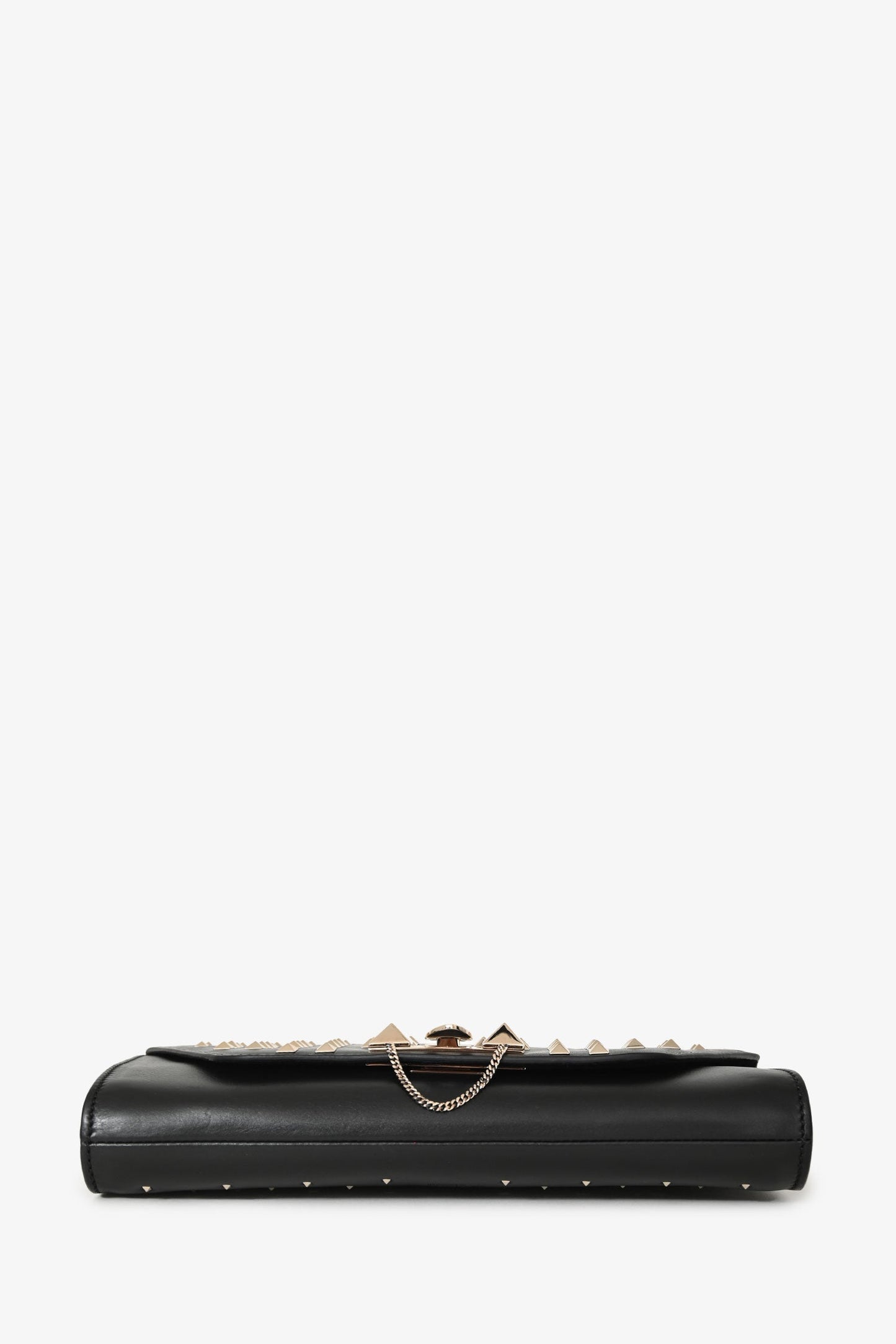 Valentino Black Leather Rockstud All Over Demilune Crossbody
