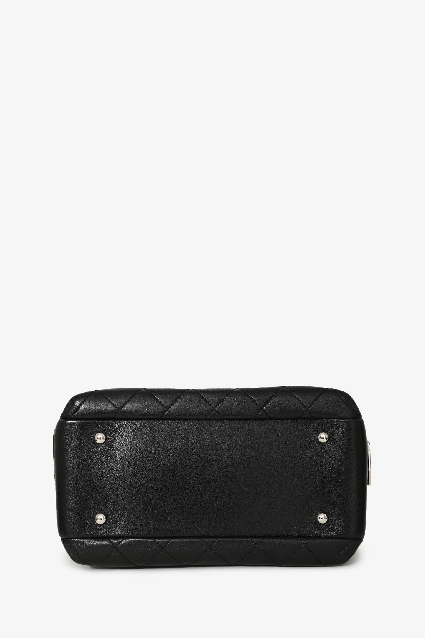 Chanel™ Black Quilted Lambskin Trendy CC Medium Bowling Bag Silver Hardware