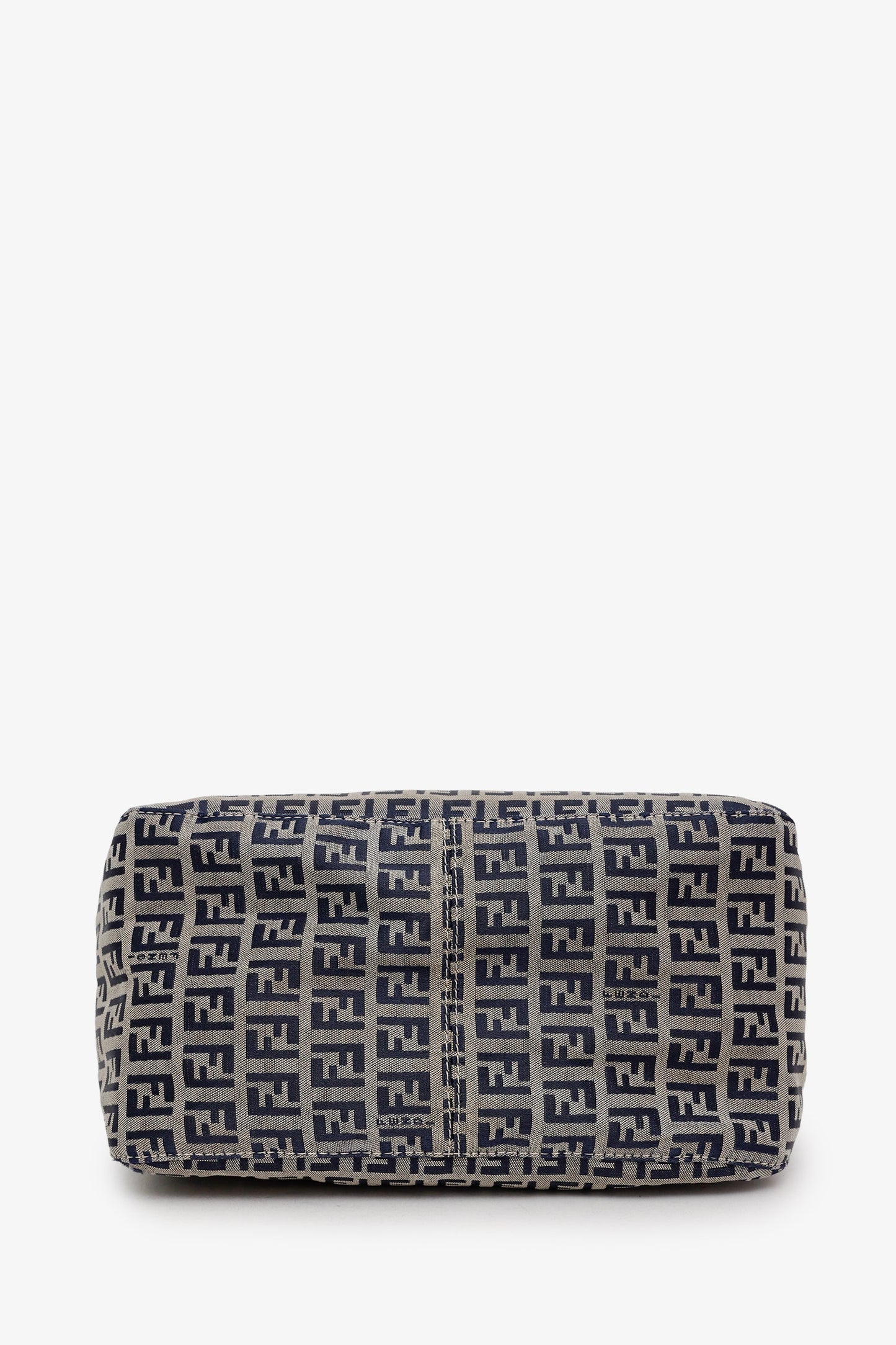 Fendi Navy/Beige FF Zucca Canvas Square Baguette Flap Shoulder Bag