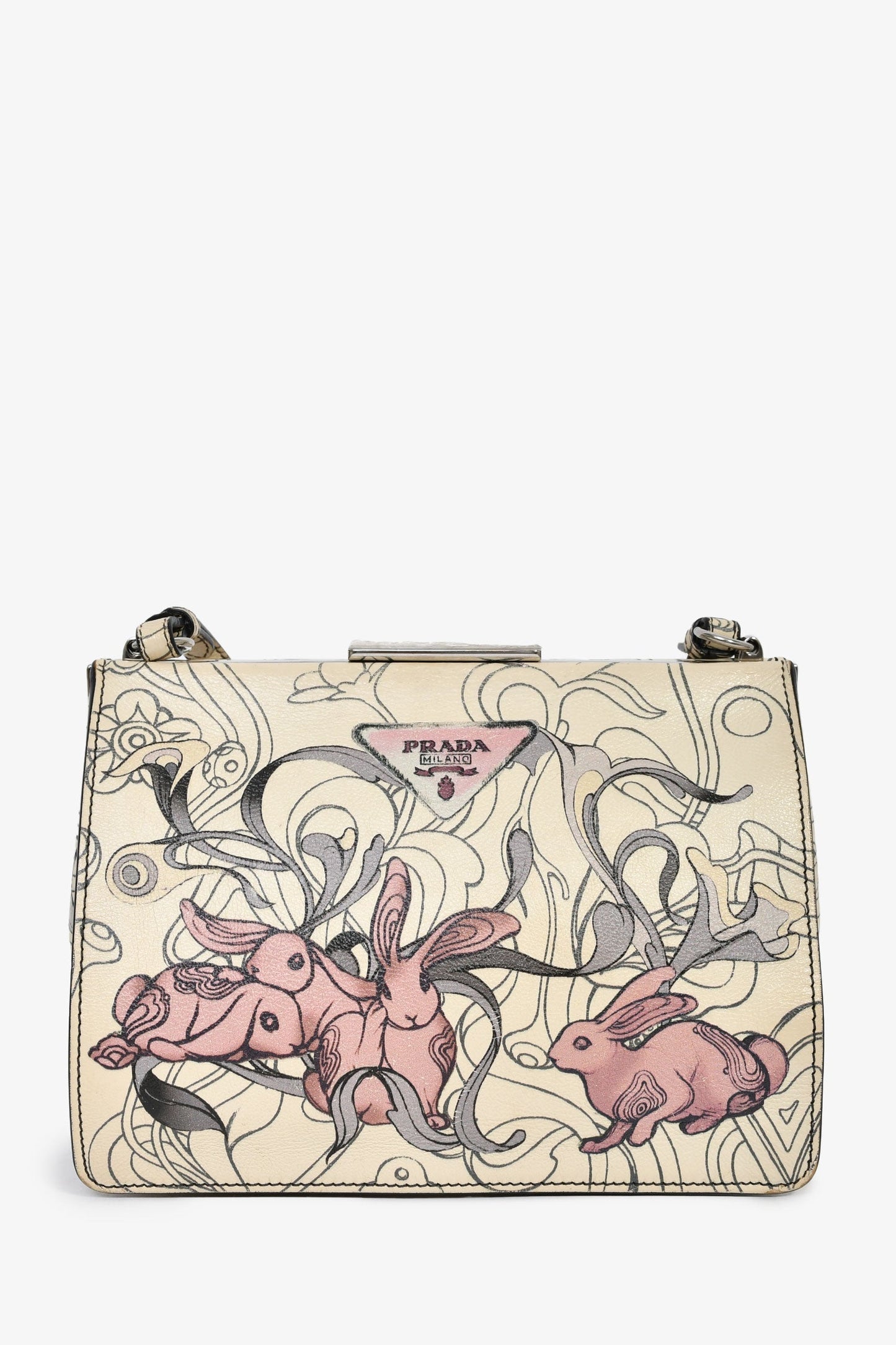 Prada x James Jean Glace Cream Calfskin Rabbit Print Bag