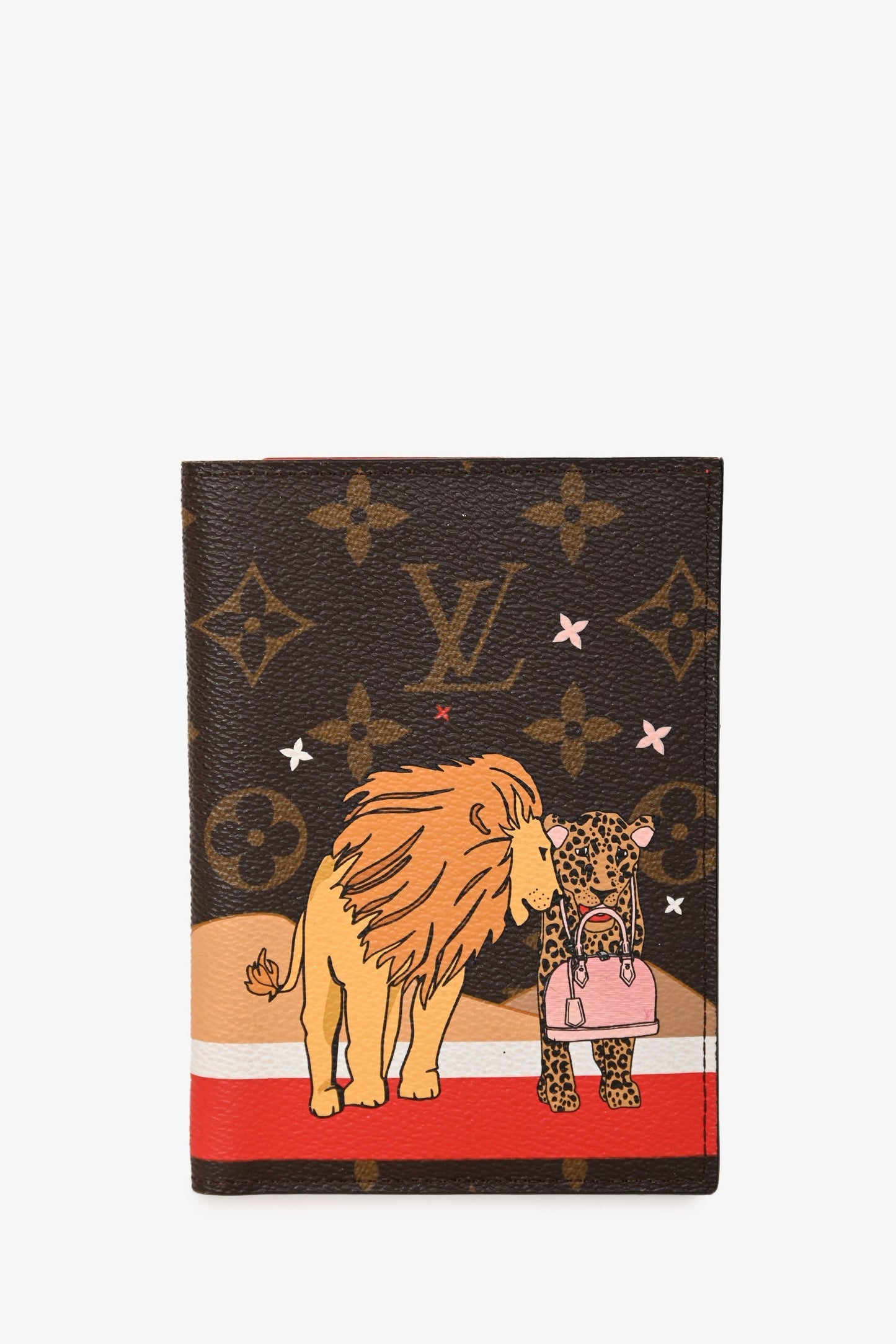 Louis Vuitton Monogram Coated Canvas Lion & Cheetah Passport Holder
