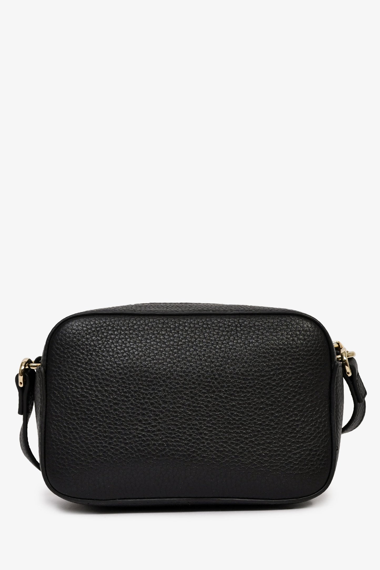 Furla Black Grained Leather Stud Camera Crossbody Bag