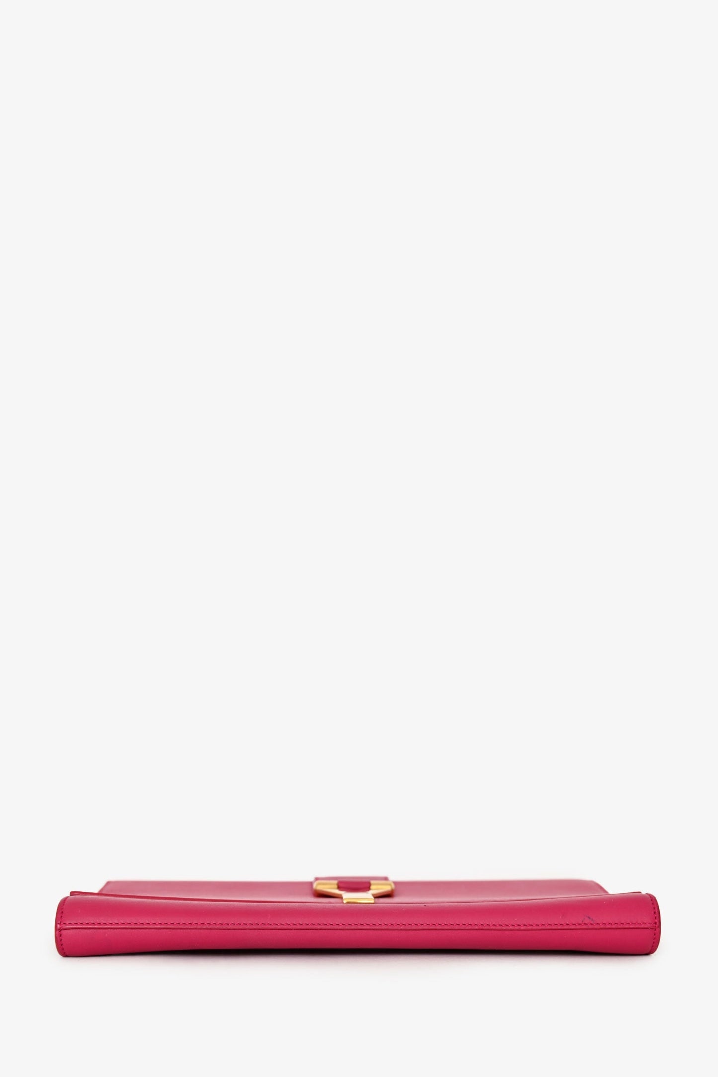 Saint Laurent 2020 Hot Pink Leather Ligne Clutch
