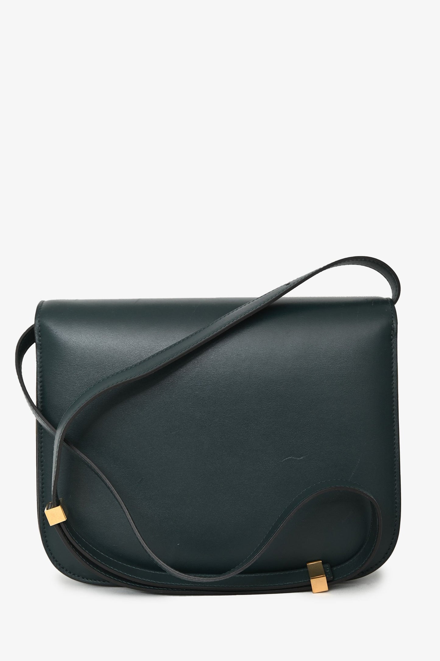 Celine Green Leather Medium Classic Box Crossbody