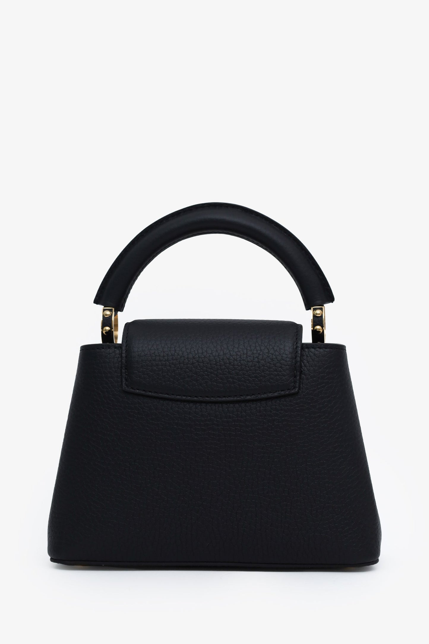 Louis Vuitton Black Leather Mini Capucines With Strap