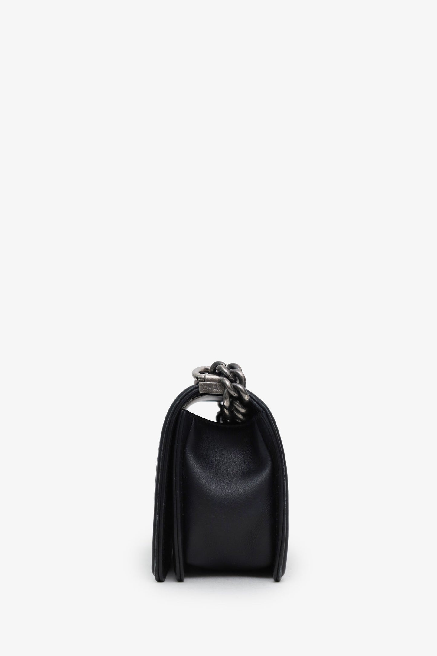 Chanel™ Small Black Quilted Lambskin Leather Boy Bag