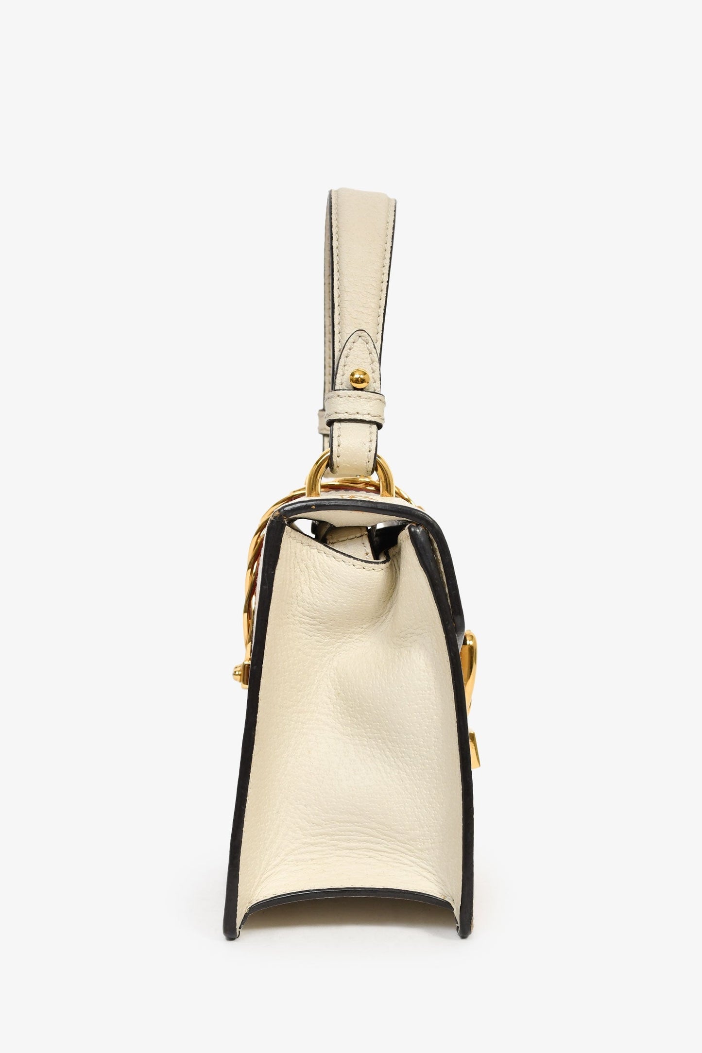 Gucci Cream/Gold Bee Star Print Sylvie Web Bag