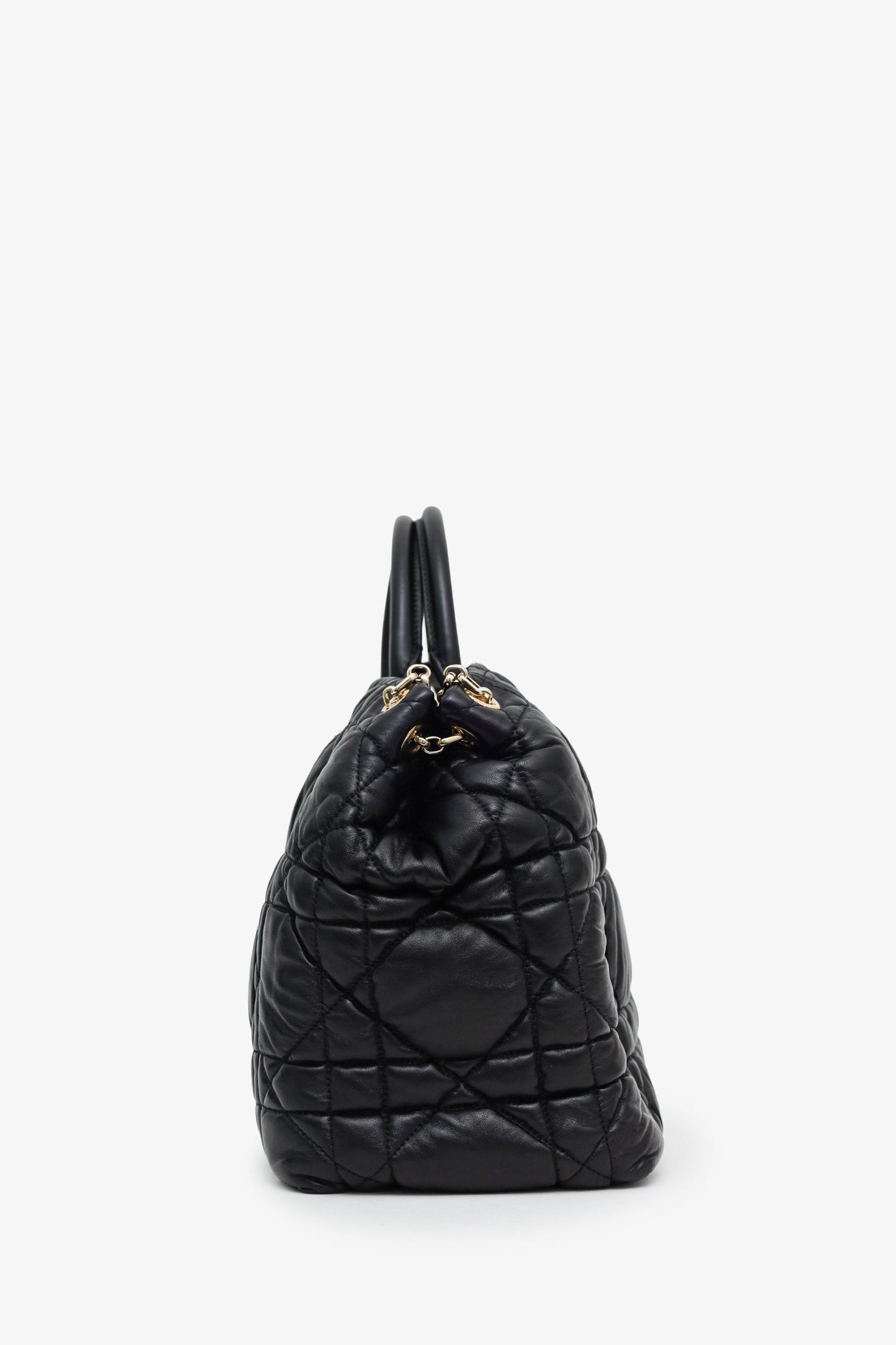 Christian Dior 2012 Black Cannage Lambskin Milly La Foret Shopping Tote