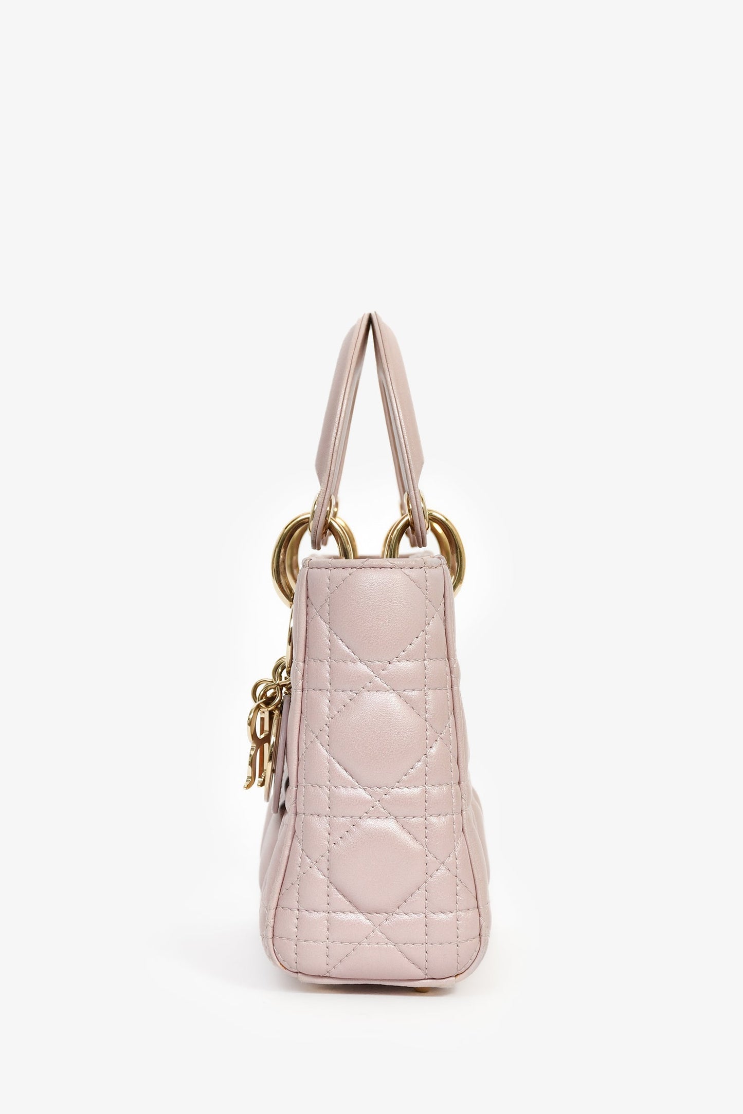 Christian Dior 2017 Pink Iridescent Leather Mini Lady Dior