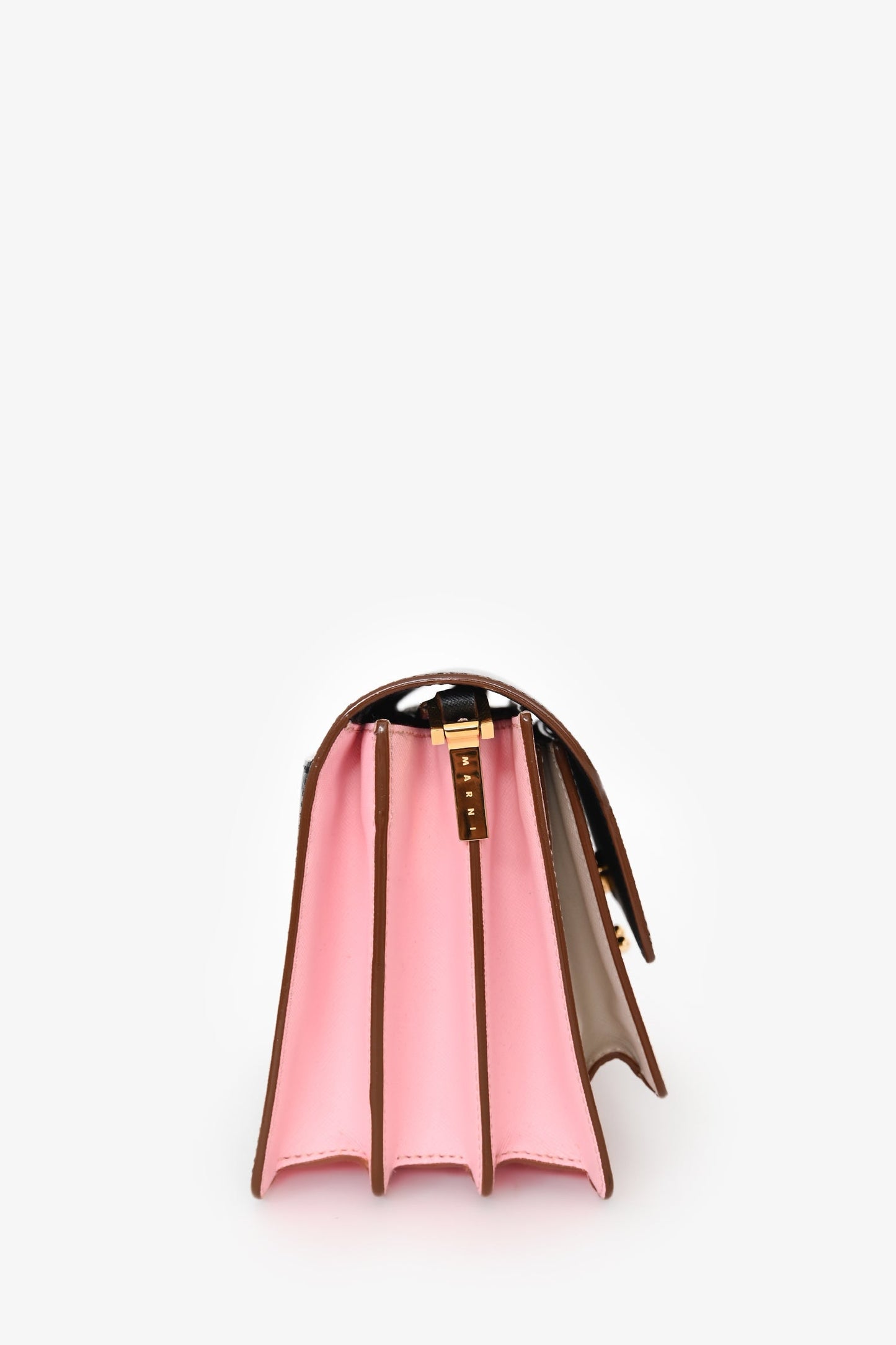 Marni Black/Pink Leather Medium Trunk Bag