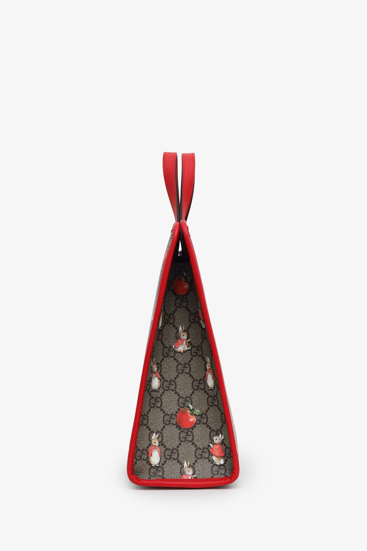 Gucci X Peter Rabbit Red/Beige GG Supreme Monogram Rabbit Apple Children Tote