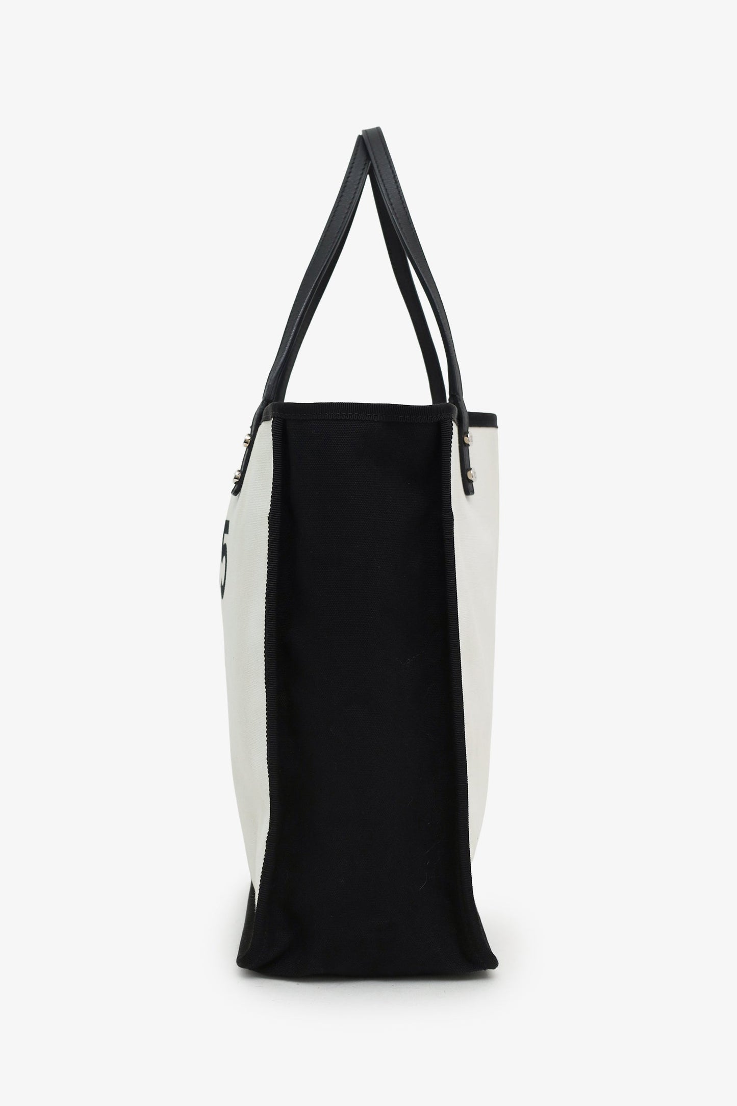Chanel™ 2014 15 White/Black Canvas 5x5 Small Tote
