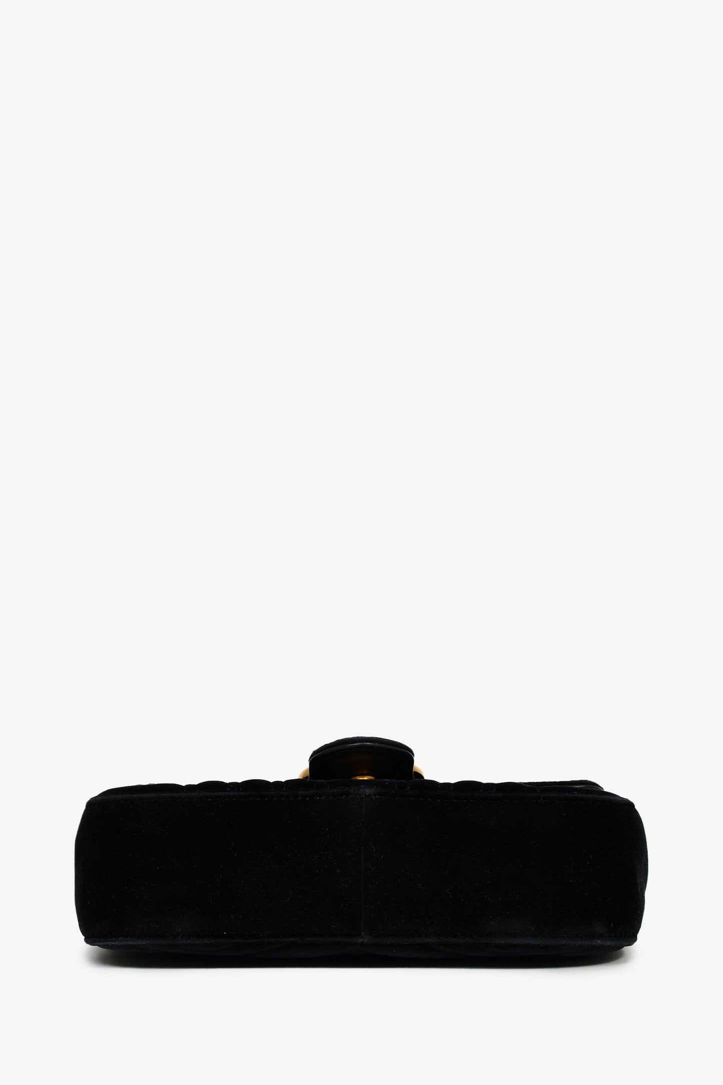 Gucci Black Velvet 'GG Marmont' Small Shoulder Bag