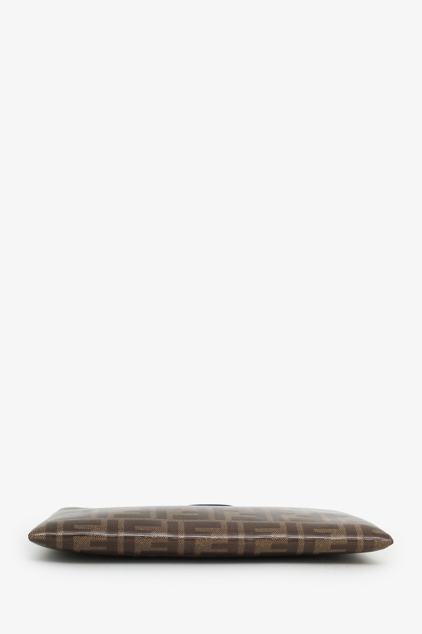 Fendi Brown Zucca Coated Canvas Zip Pouch