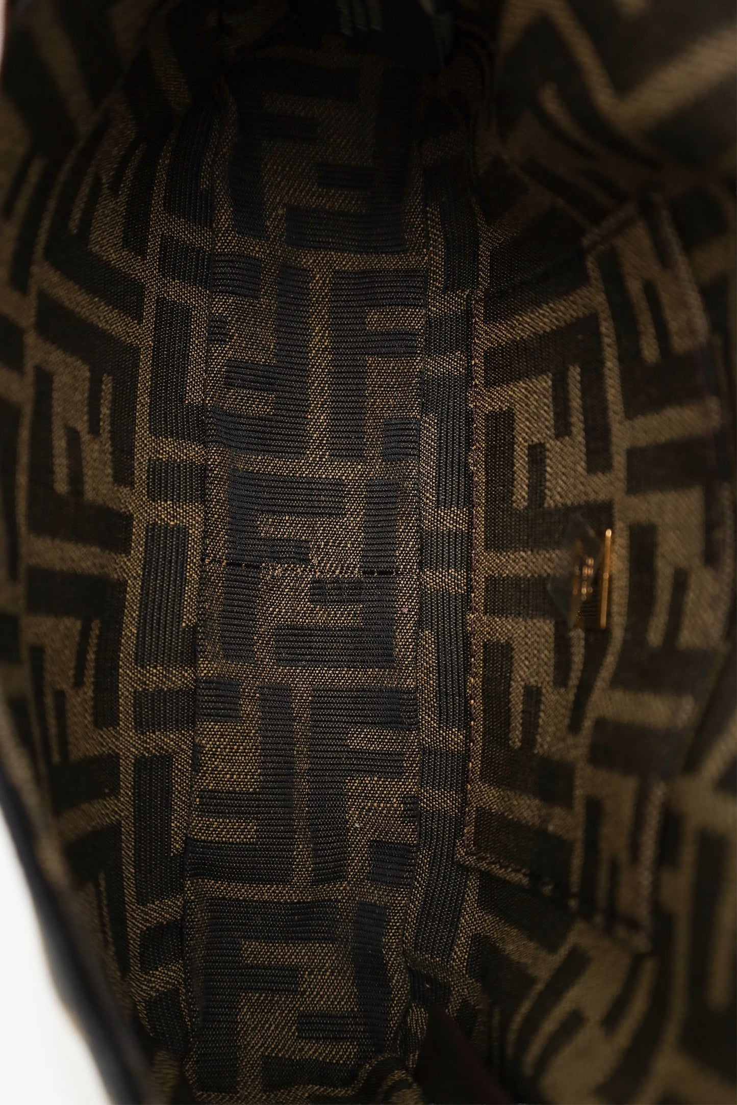 Fendi Zucca FF Canvas Baguette Mini Crossbody Bag