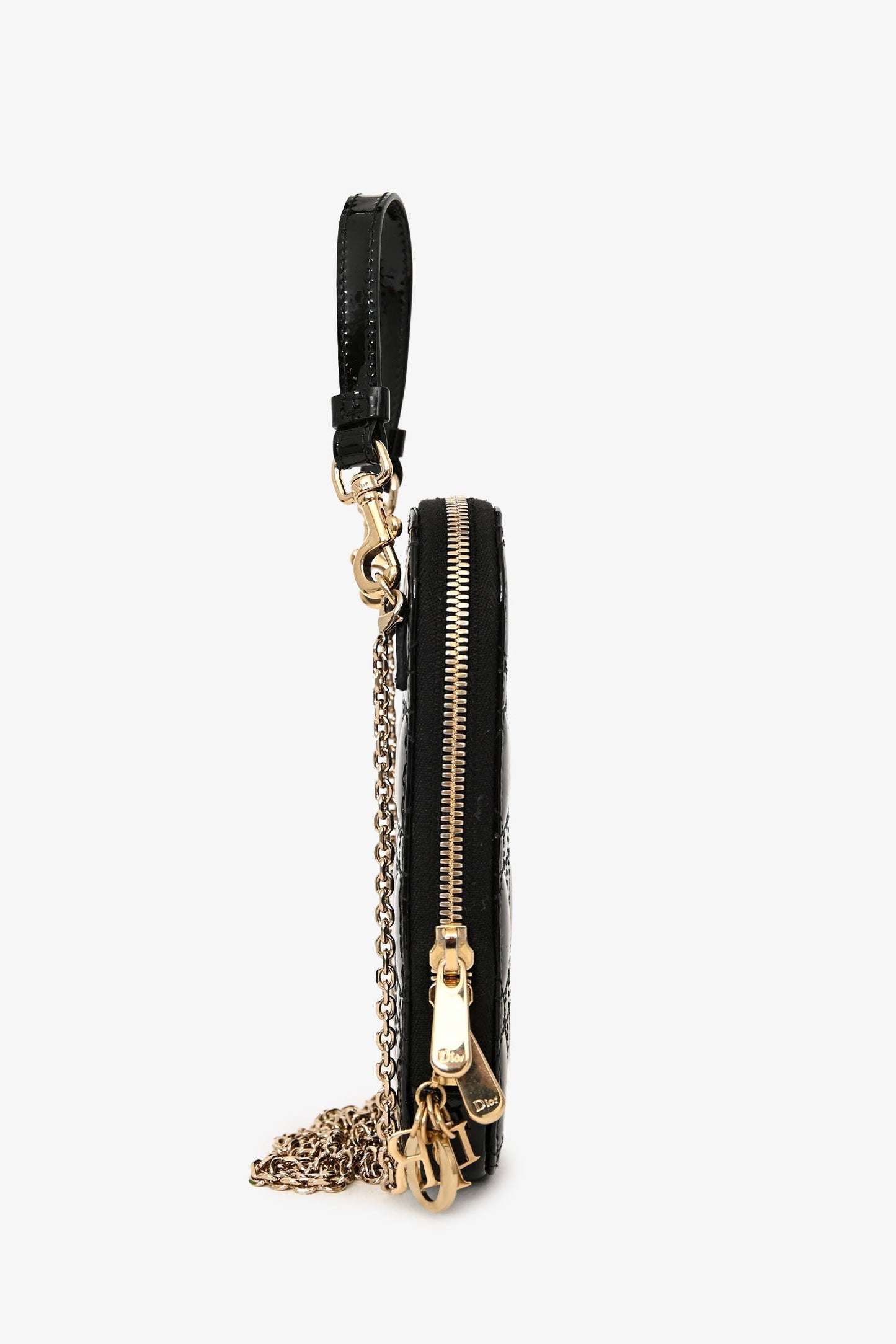 Christian Dior 2021 Black Cannage Leather Call'in Dior Phone Holder