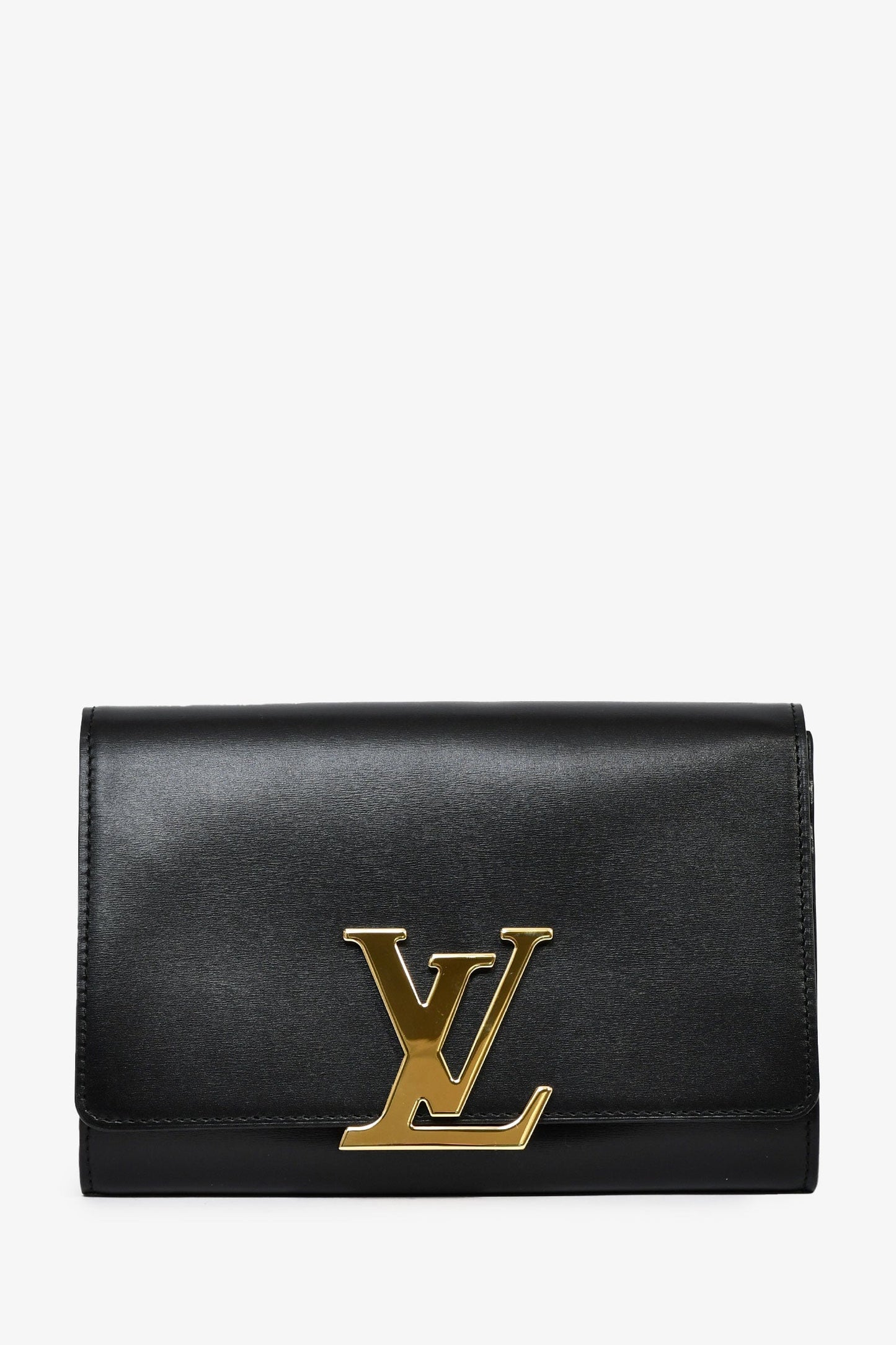 Louis Vuitton Black Leather 'Pochette Louise' GM Shoulder Bag