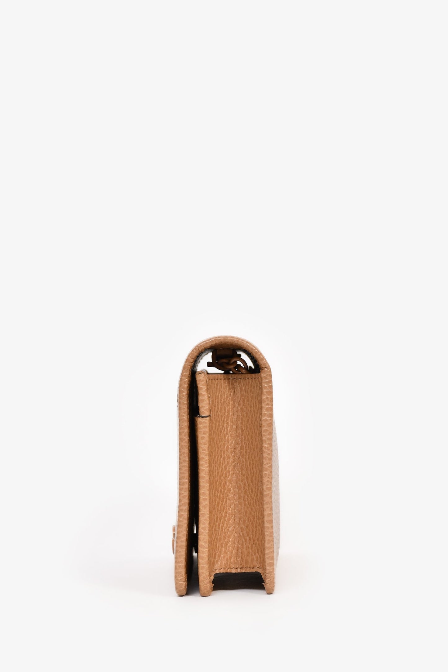 Gucci Beige Leather GG Wallet On Chain
