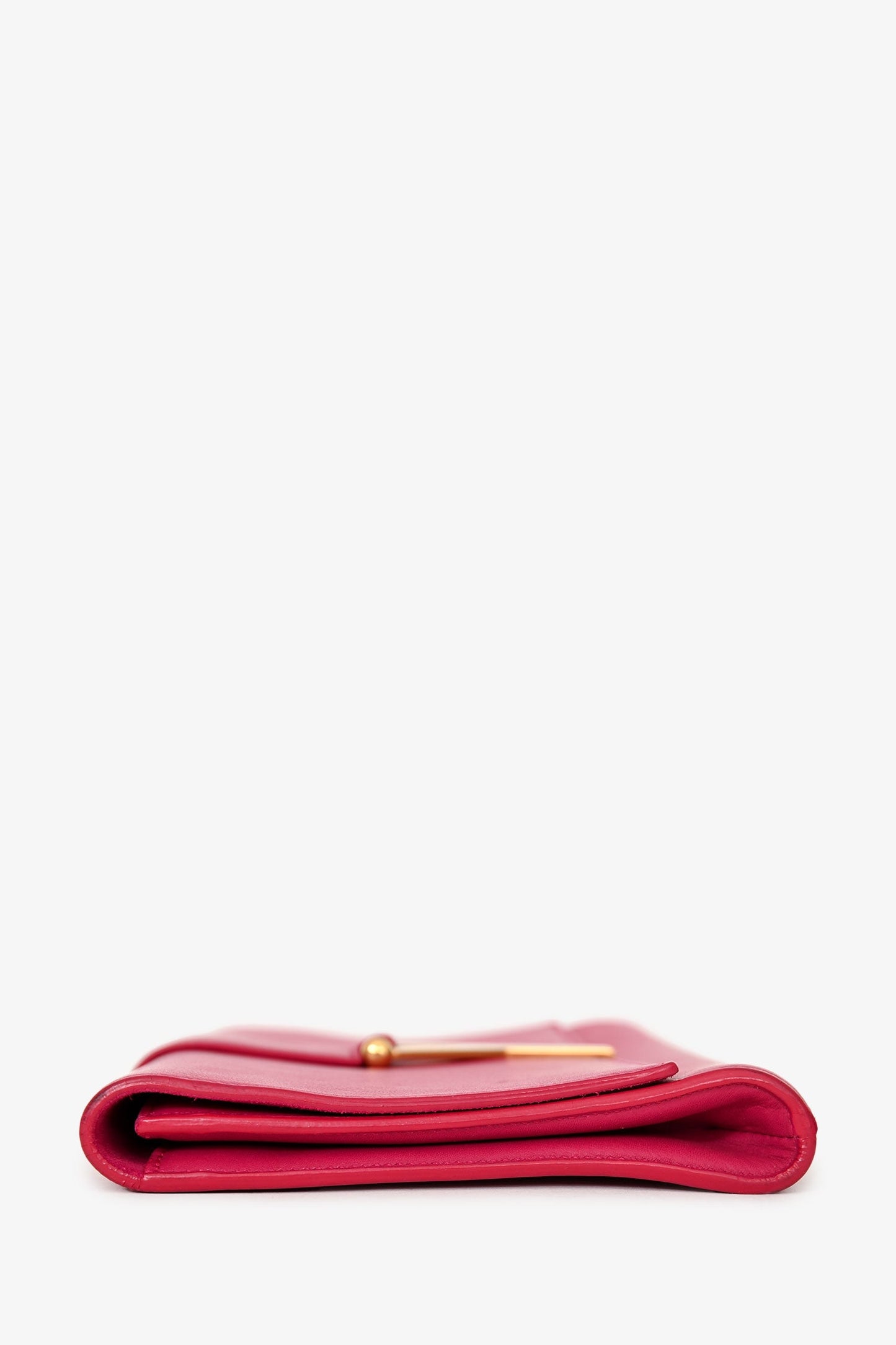 Saint Laurent 2020 Hot Pink Leather Ligne Clutch