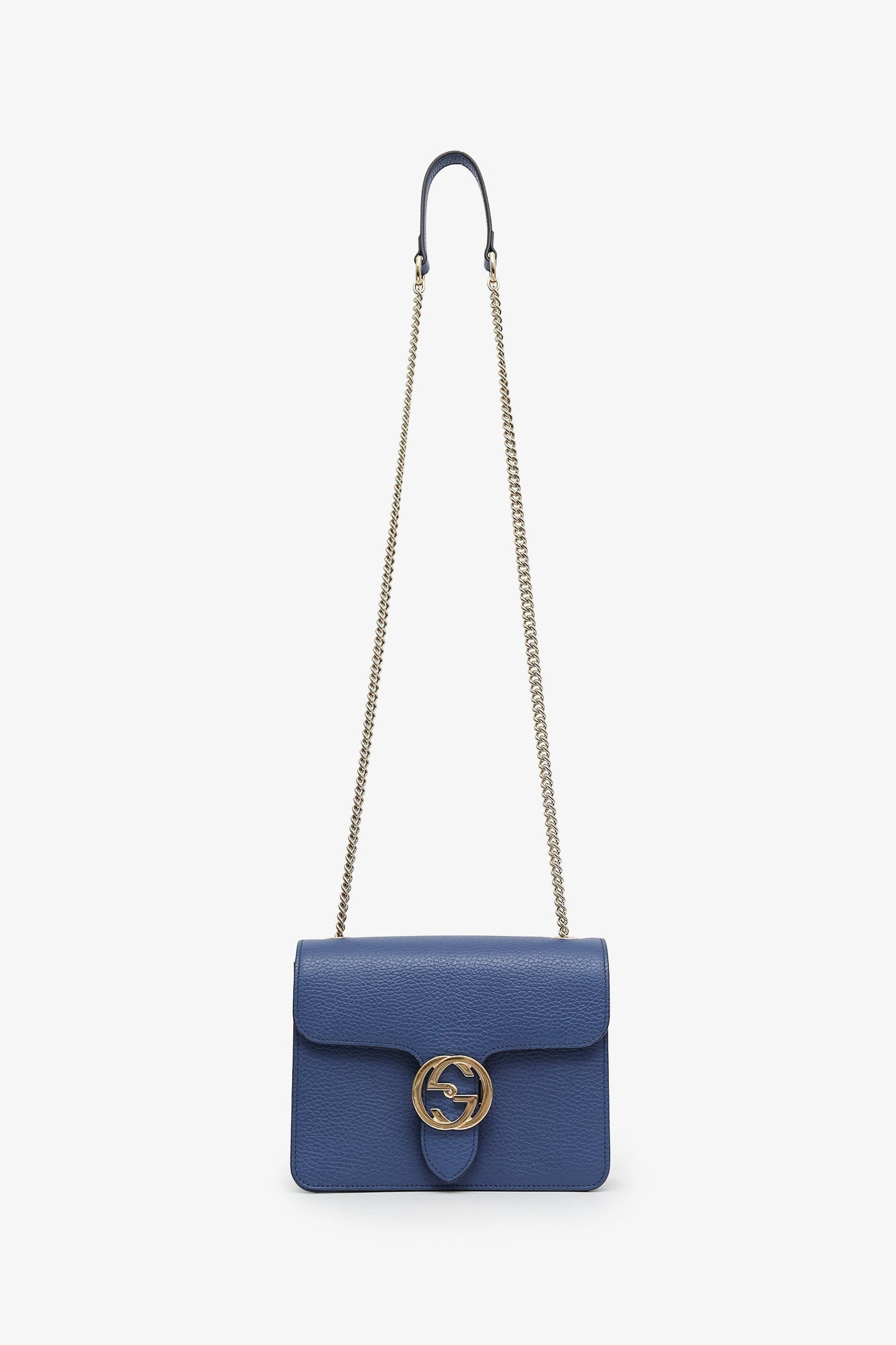 Gucci Blue Leather Interlocking G Small Dollar Bag