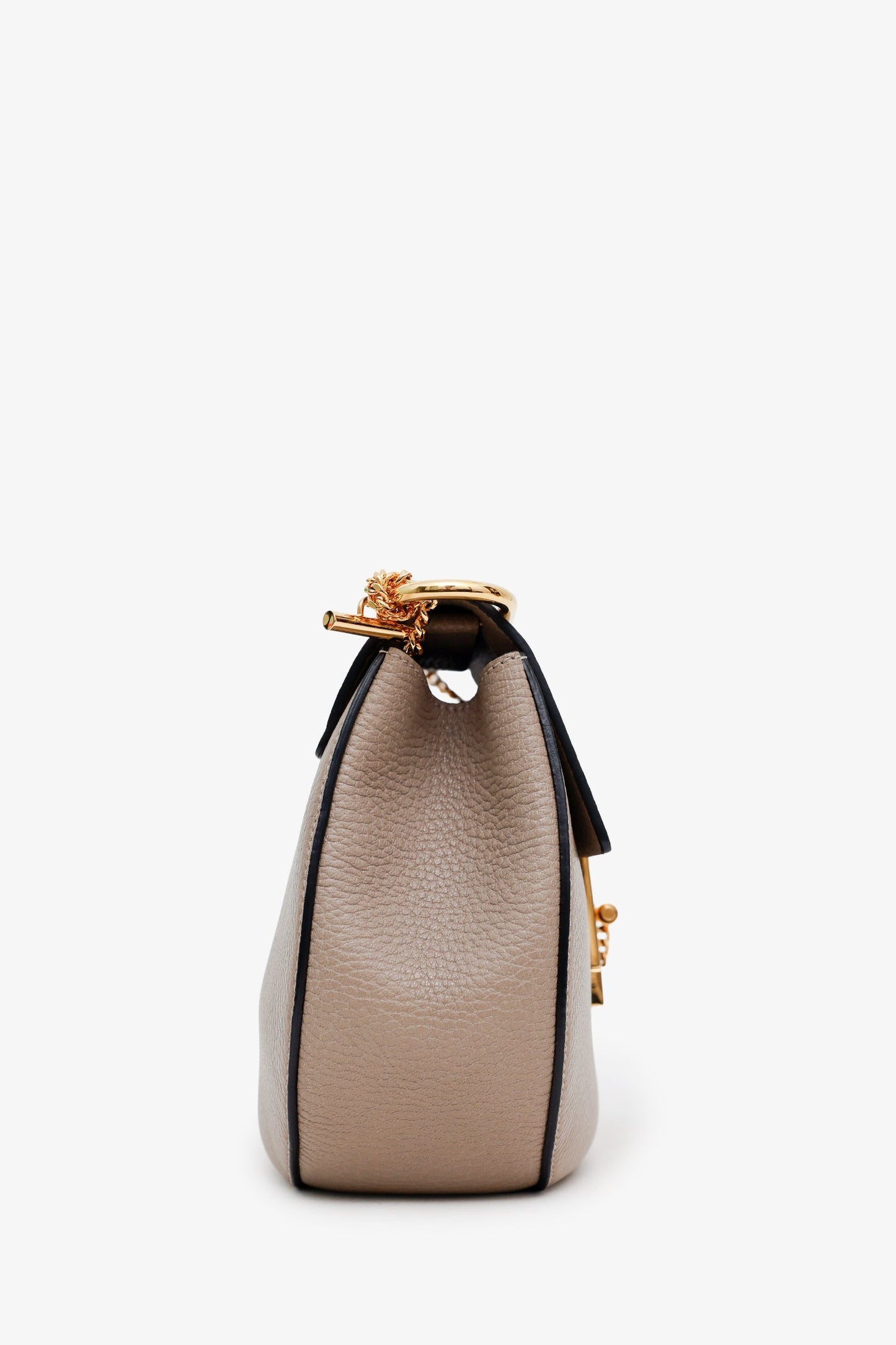 Chloe Taupe Grained Leather 'Drew' Crossbody Bag