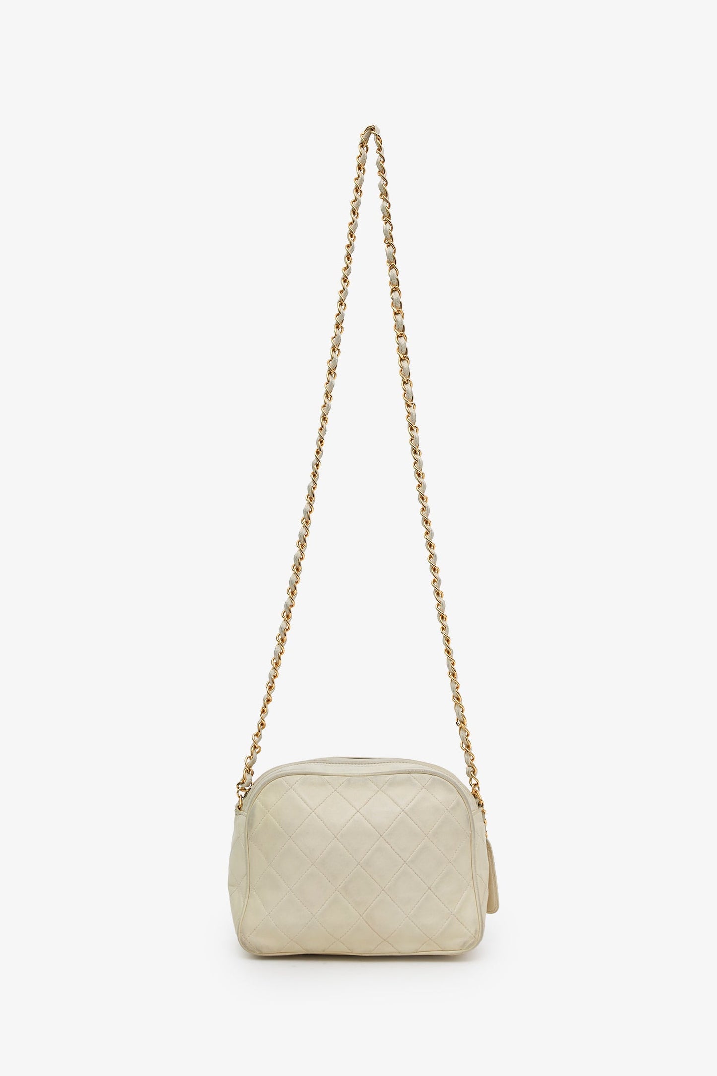 Chanel™ 1994-96 Cream Quilted Lambskin CC Mini Camera Bag