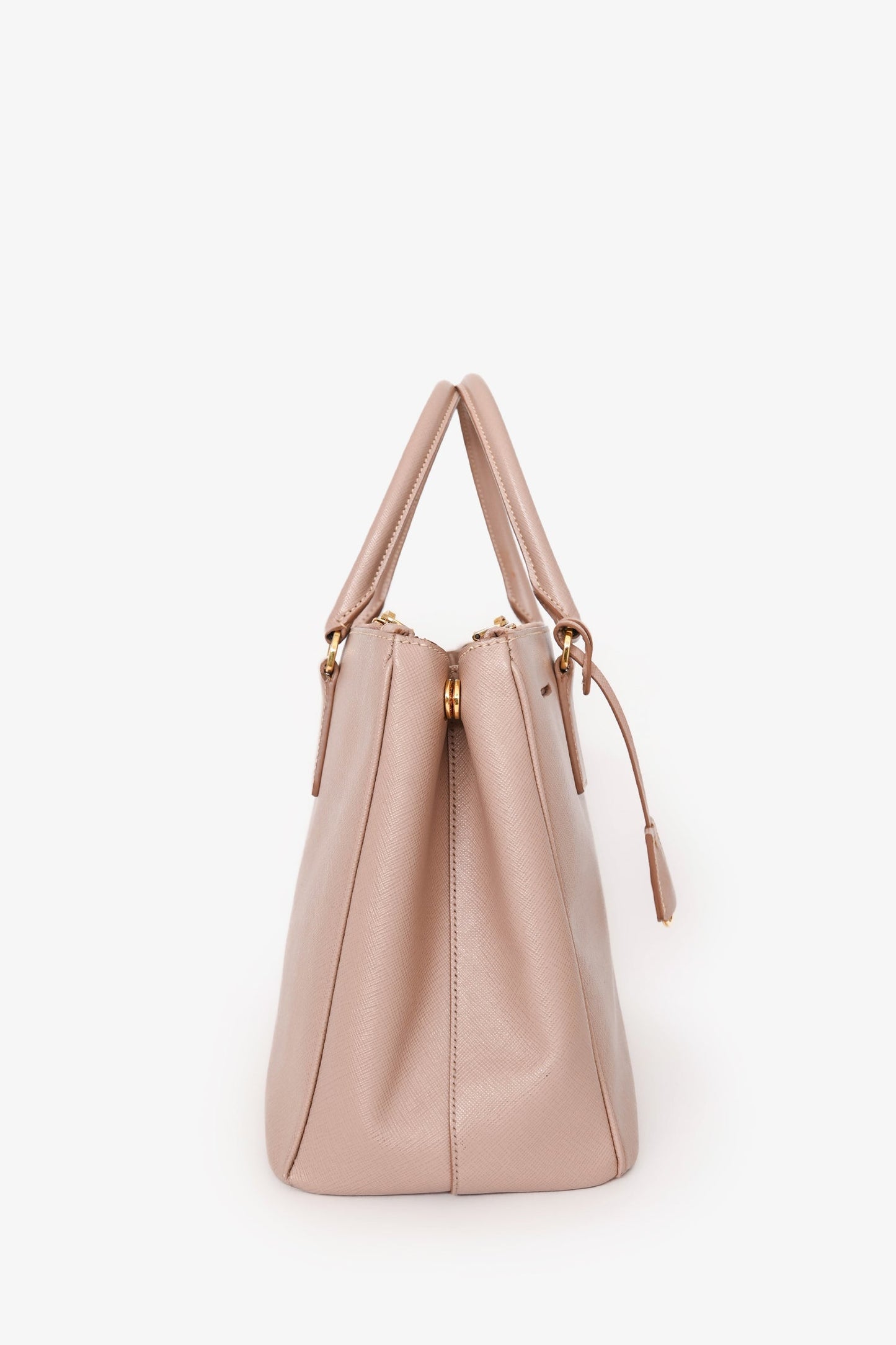 Prada 2013 Blush Saffiano Double Zip Medium Galleria Tote with Strap