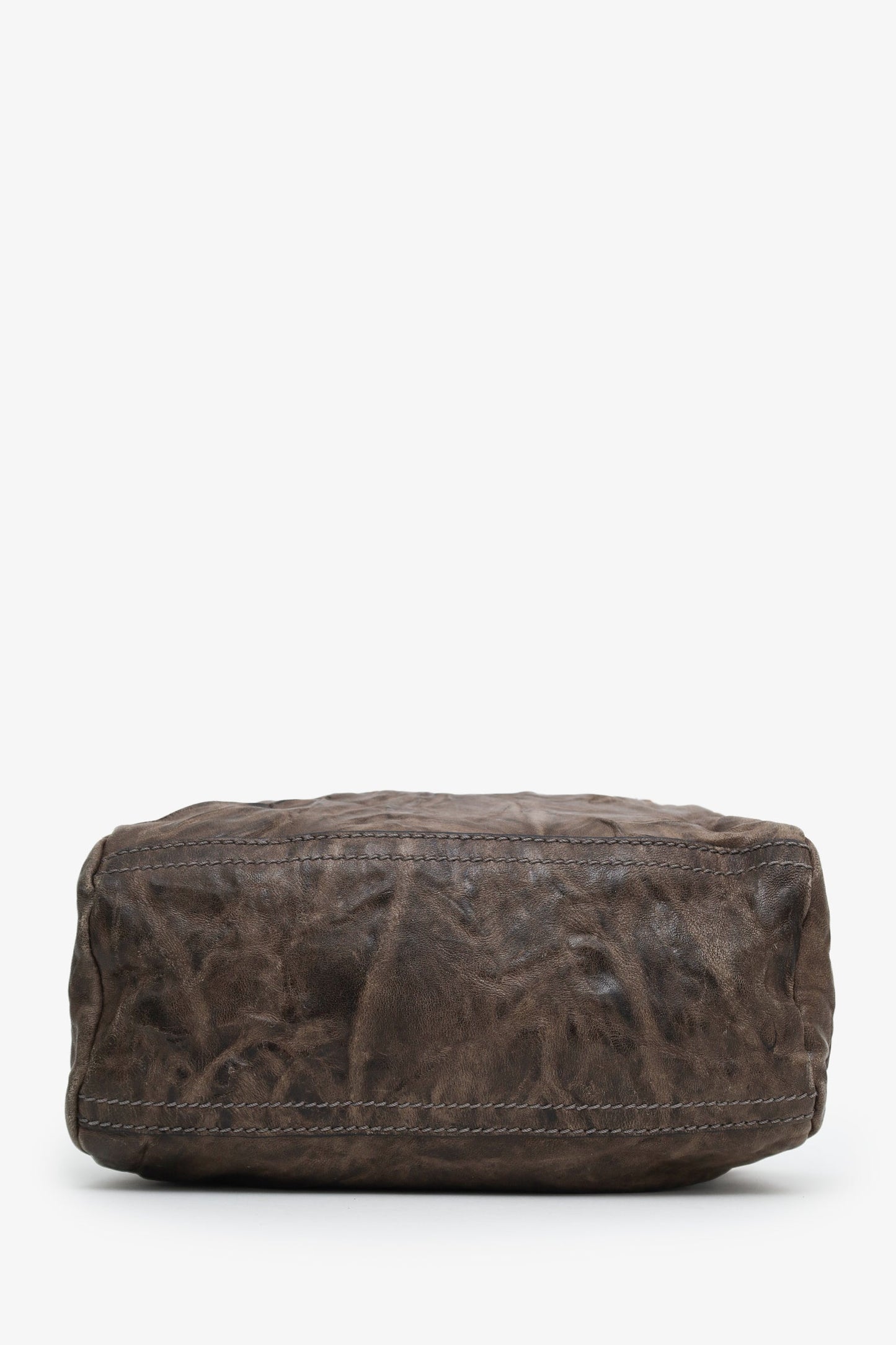 Givenchy Brown Crinkled Leather Mini Pandora Crossbody