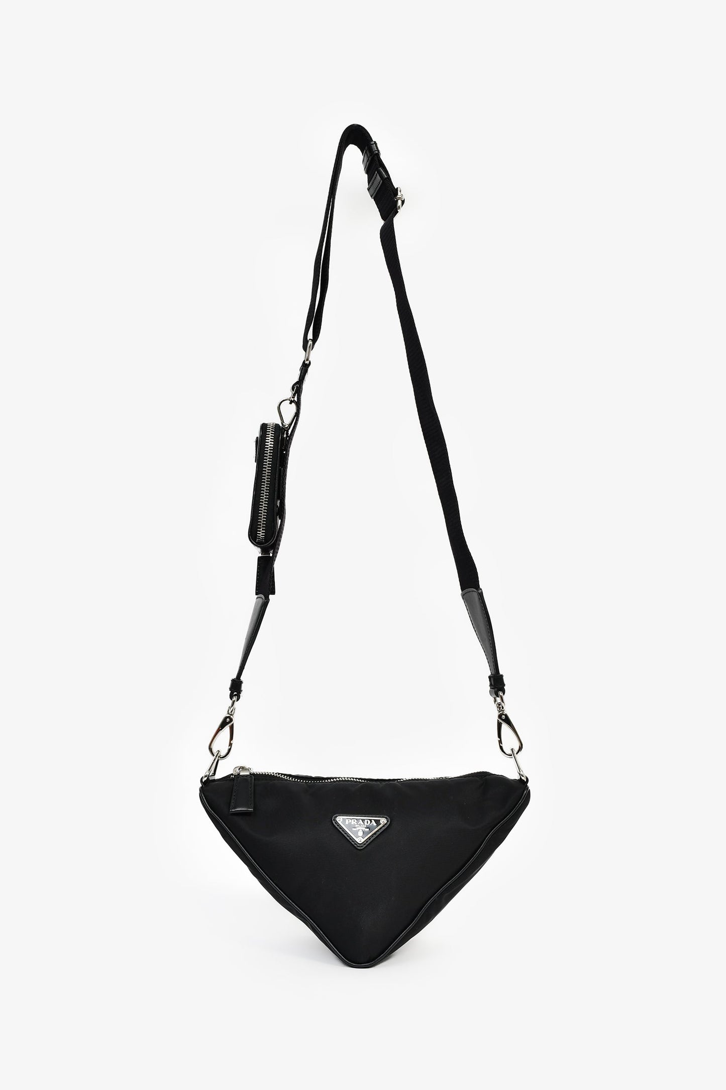 Prada Black Nylon 2005 Re-Edition Crossbody Triangle Shape