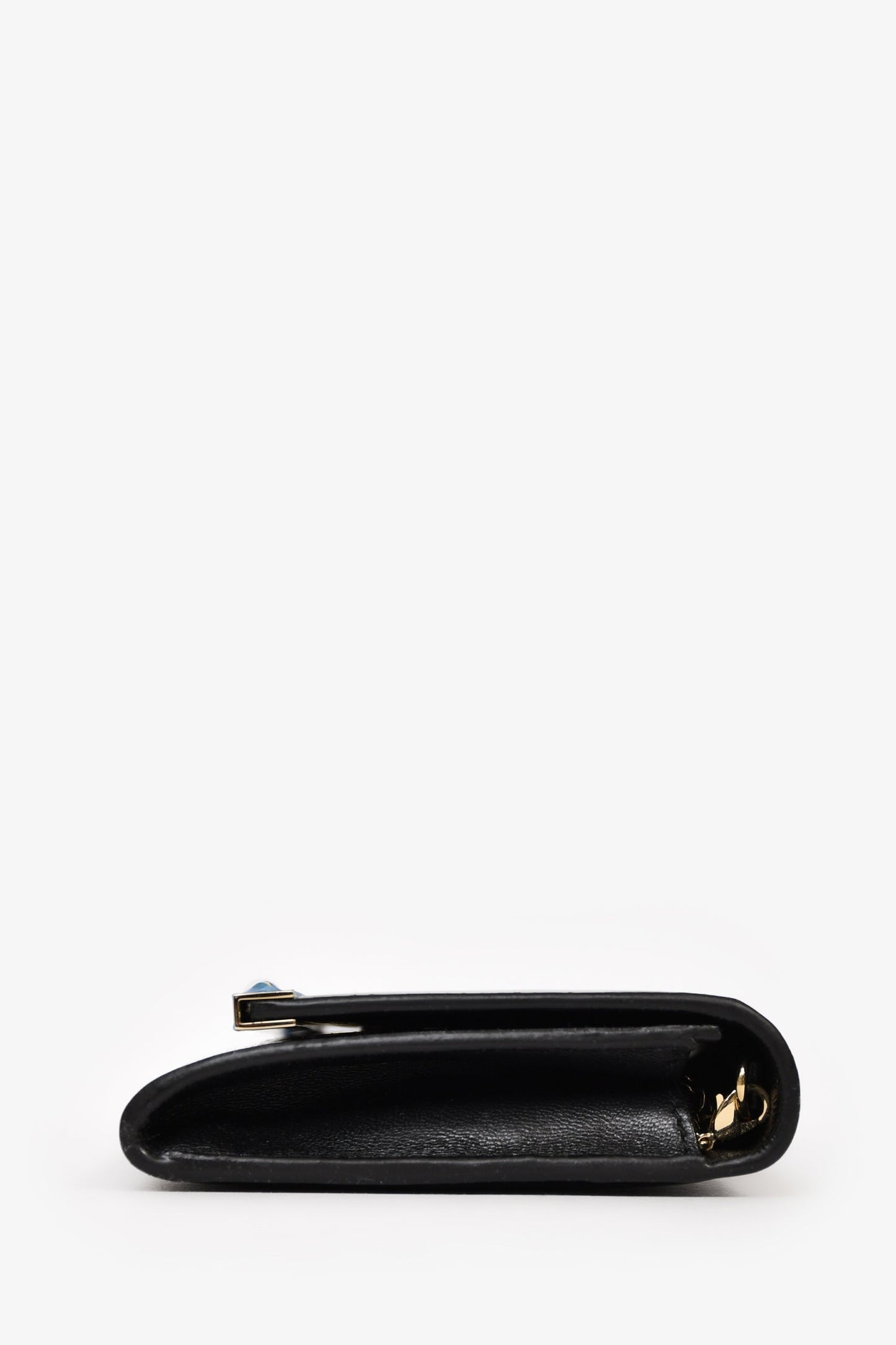 Jimmy Choo Black Patent Leather Milla Wallet on Chain