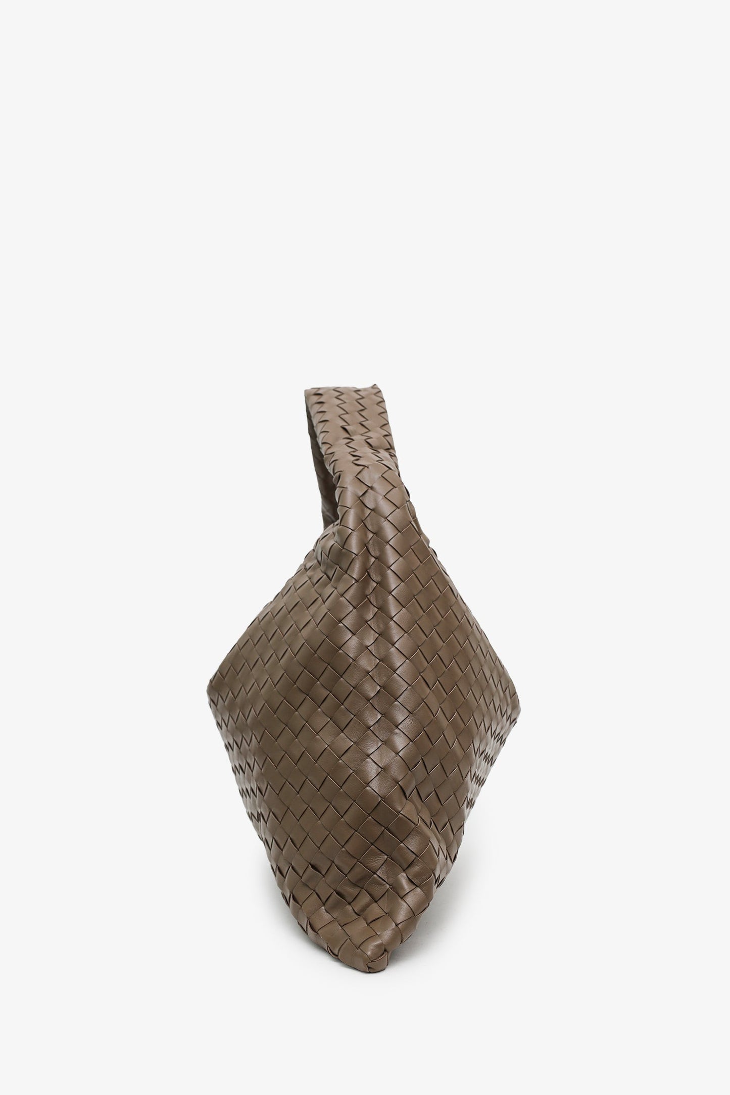 Bottega Veneta Beige Intrecciato Woven Calfskin Leather Large 'Hop' Bag