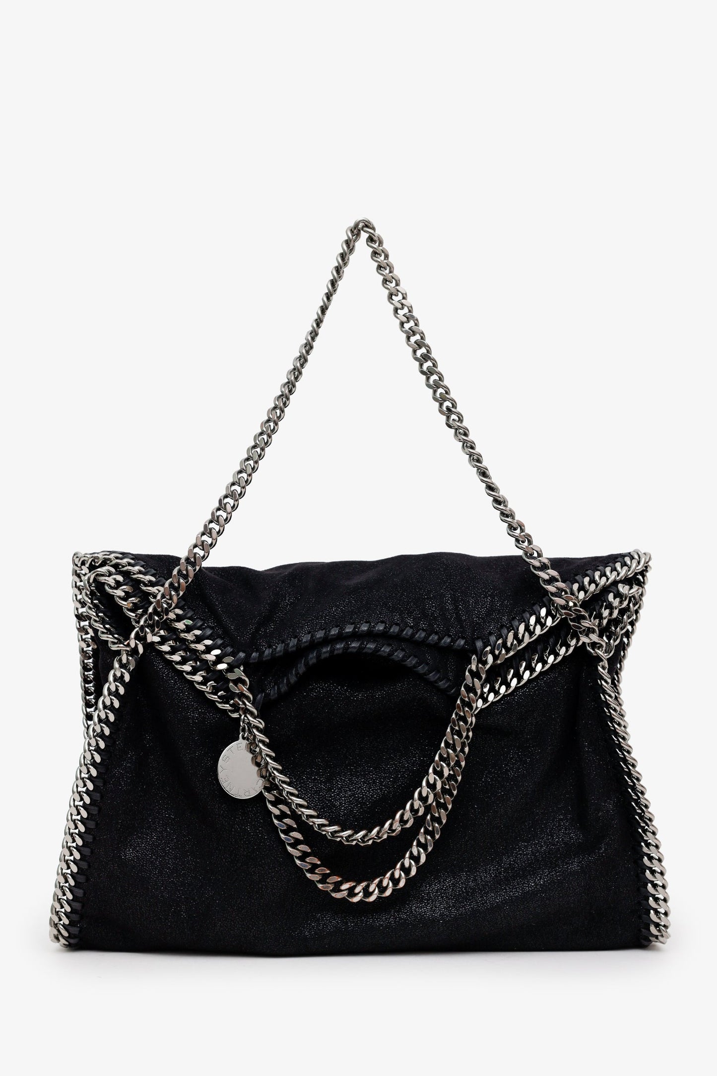 Stella McCartney Black Faux Suede Falabella Tote Bag