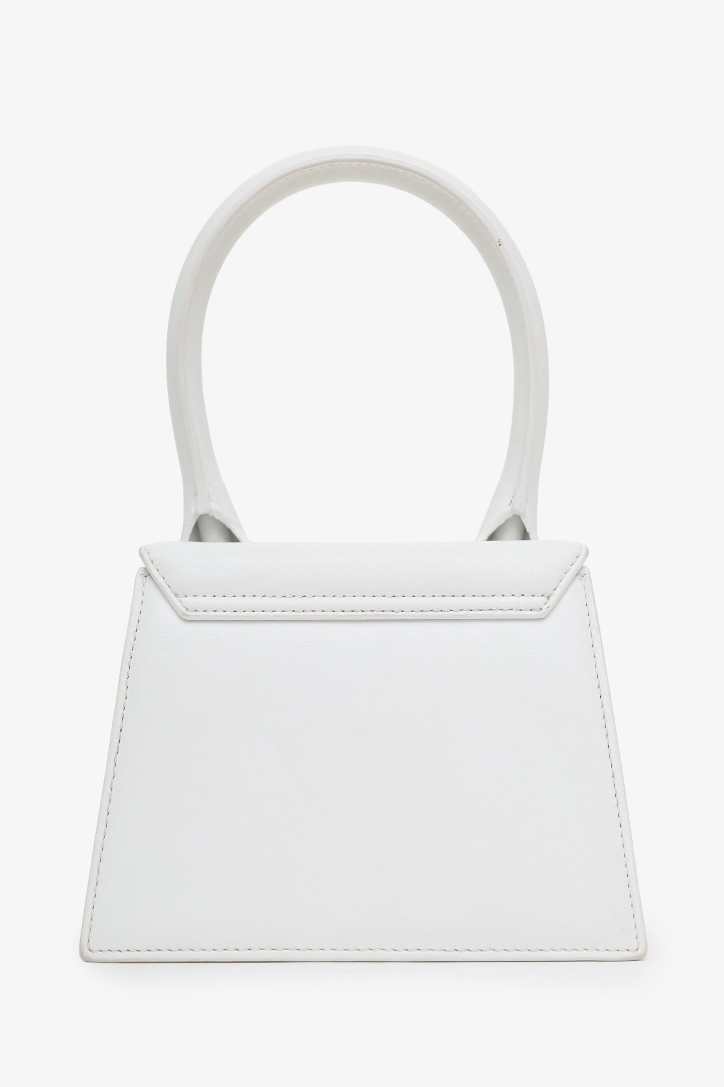 Jacquemus White Leather Medium Chiquito Top Handle With Strap
