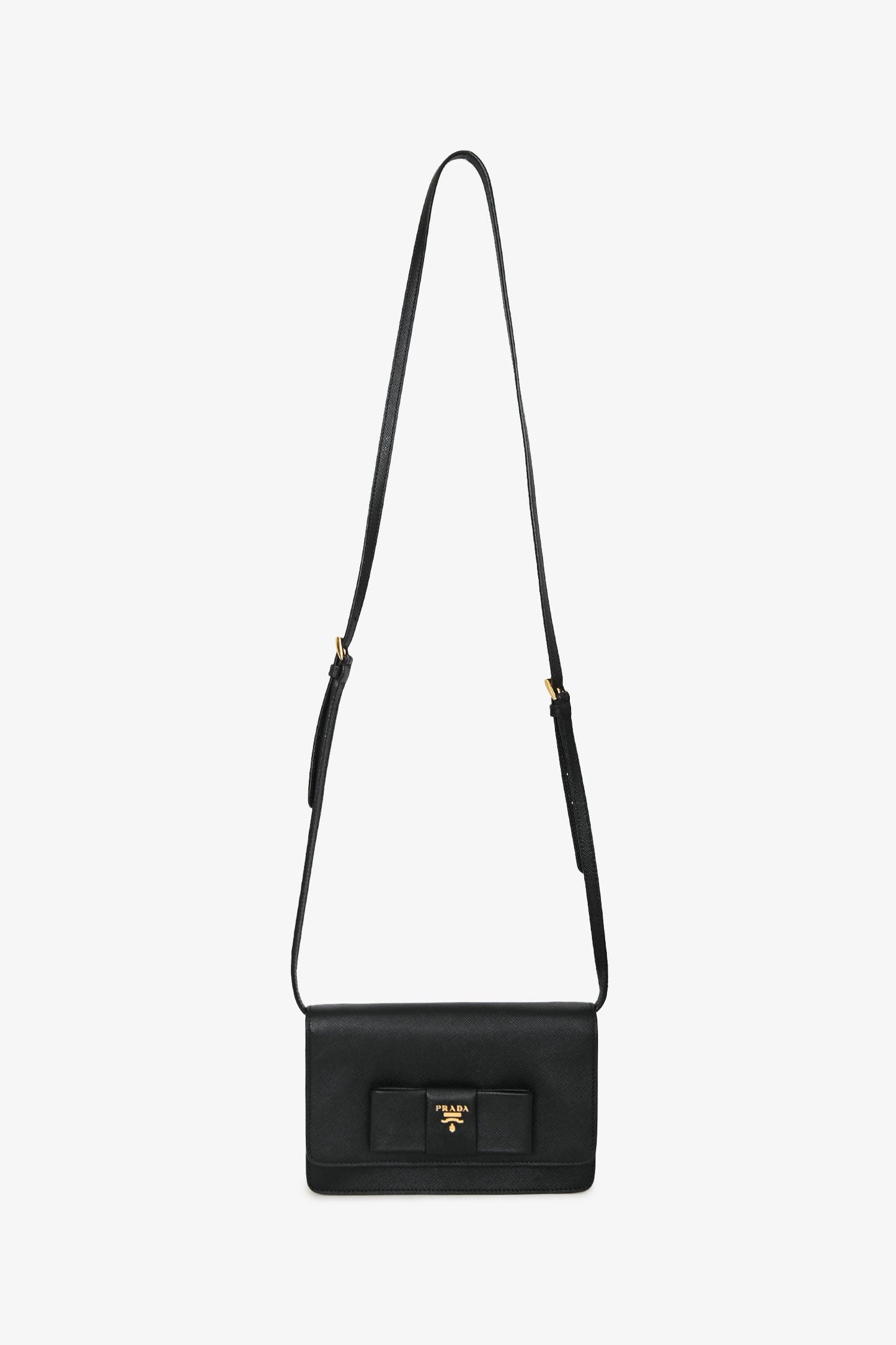 Prada Black Saffiano Bow Crossbody