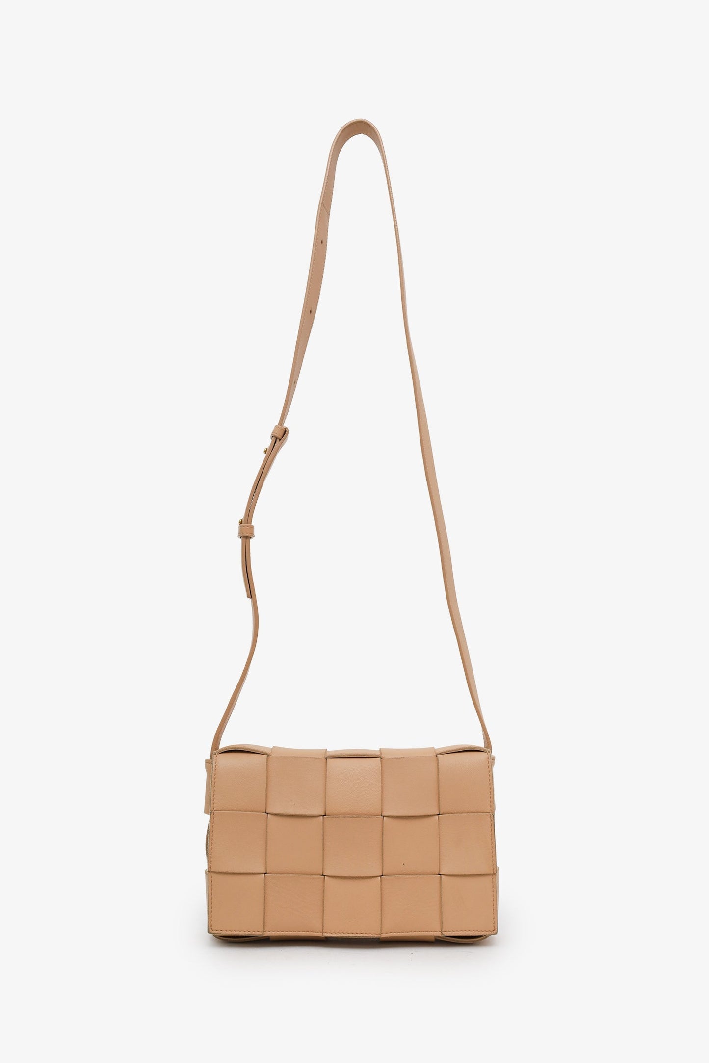 Bottega Veneta Tan Small Intreccio Cassette Crossbody Bag