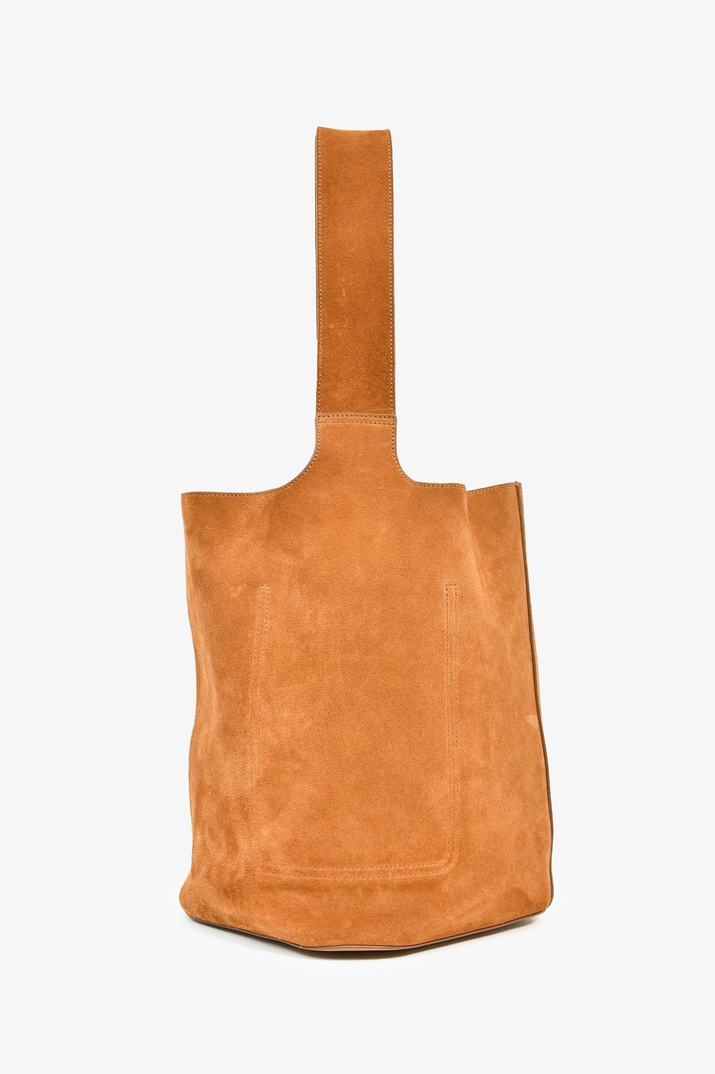 Loewe 2025 Brown Suede Medium Pebble Bucket Bag