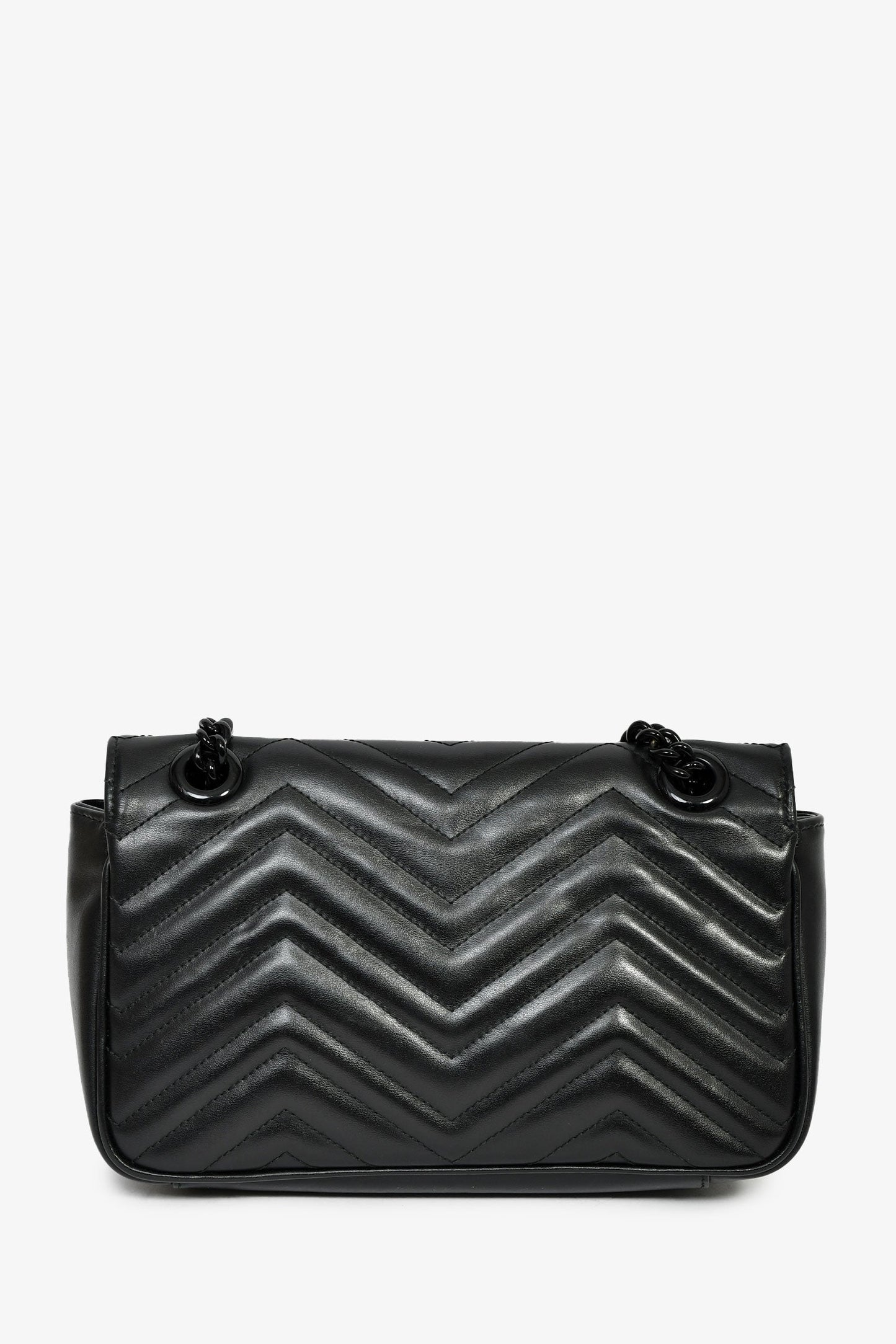 Gucci Black Leather Marmont Medium Shoulder Bag