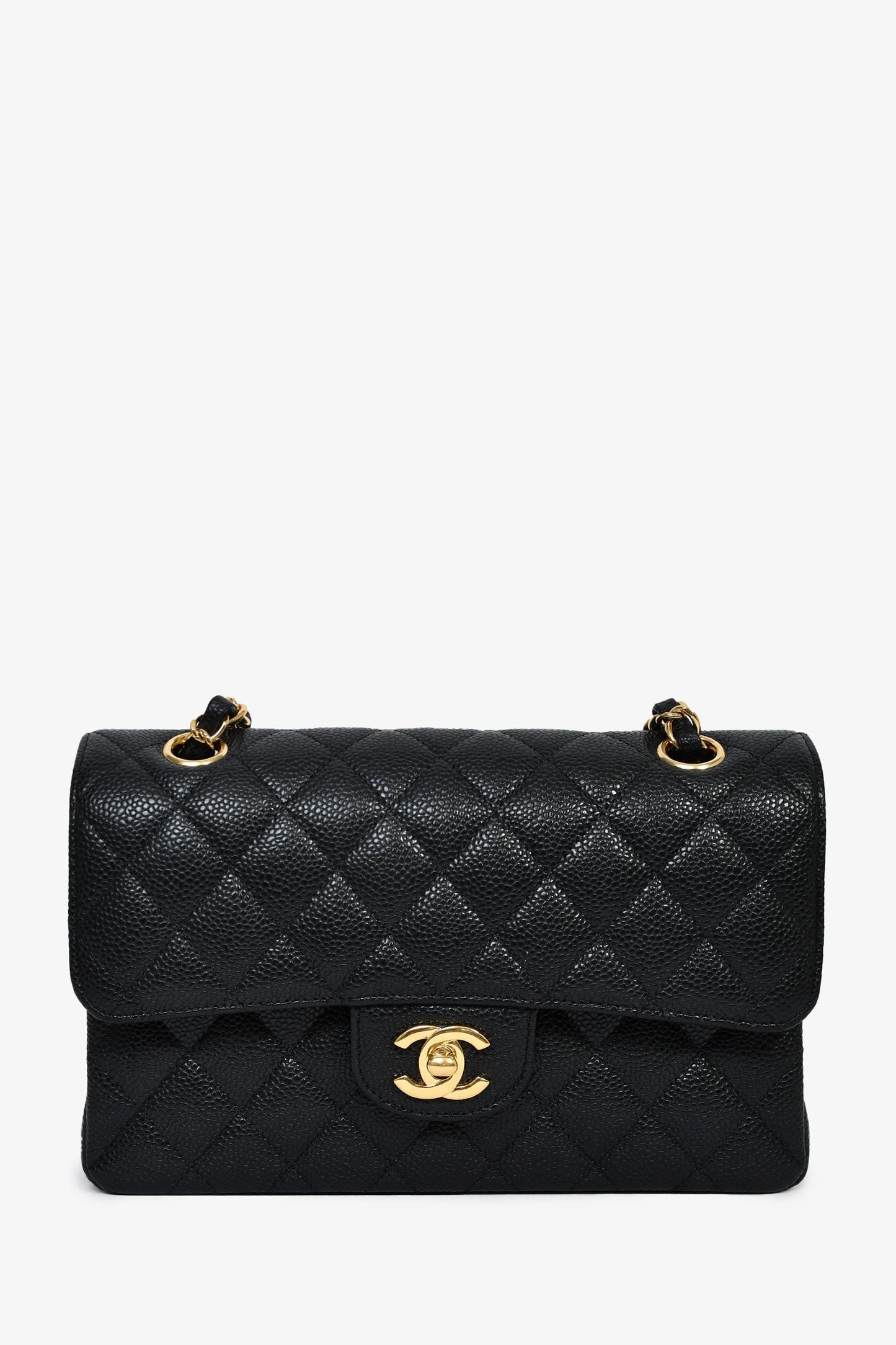 Chanel™ 2019 20 Black Caviar Leather Small Classic Double Flap GHW