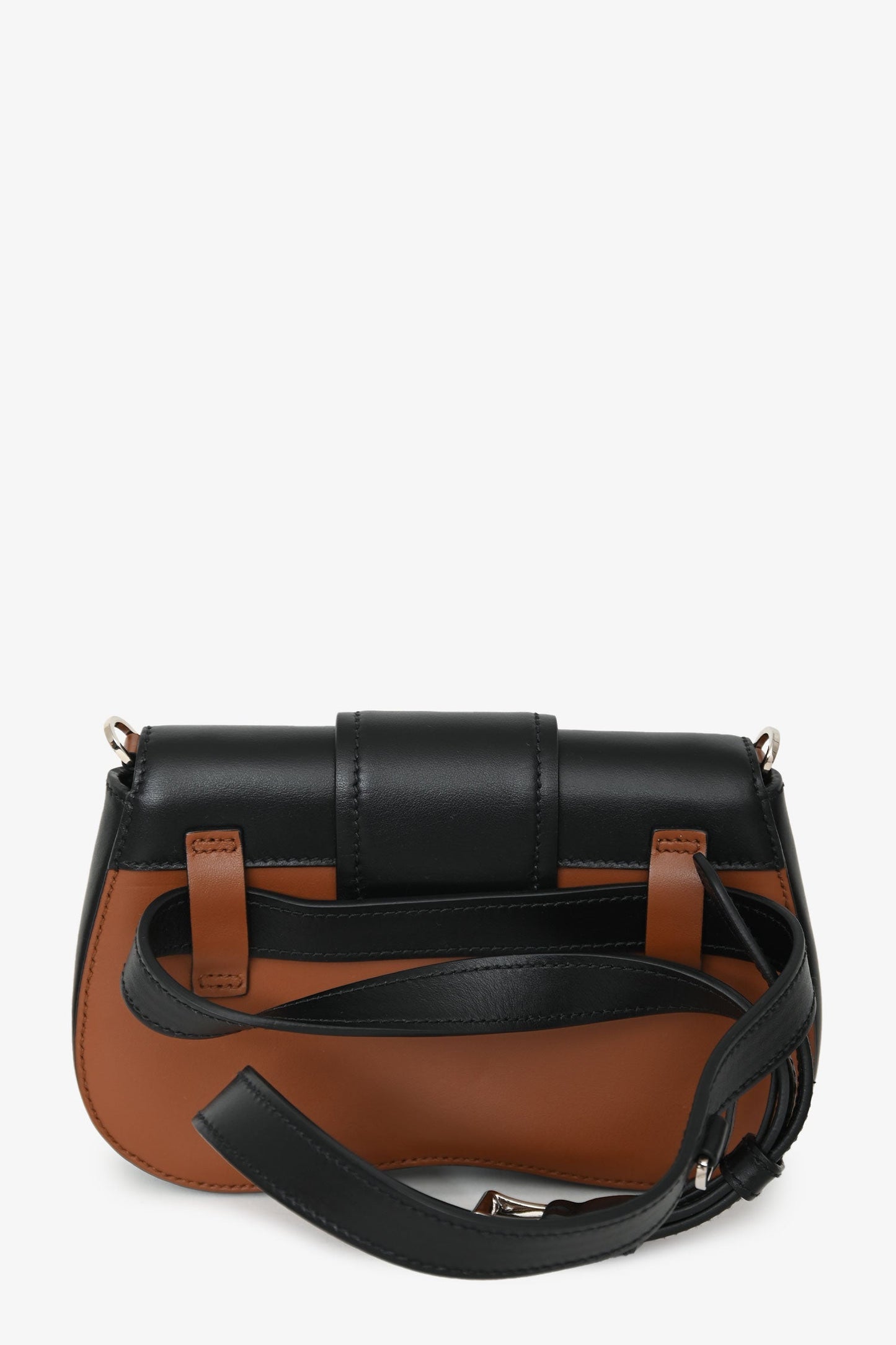Prada 2019 Black/Brown Leather Small City Calf Sidonie Chain Shoulder Belt Bag