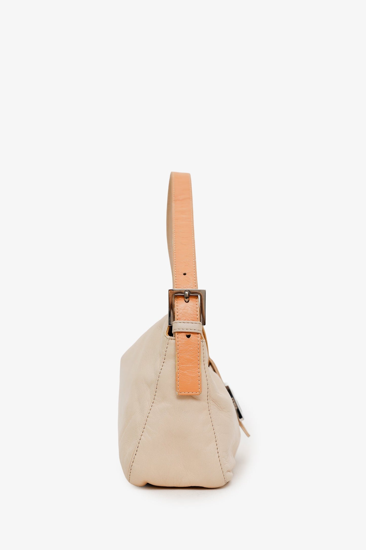 Fendi Pink/Yellow Colourblock Leather Baguette Shoulder Bag