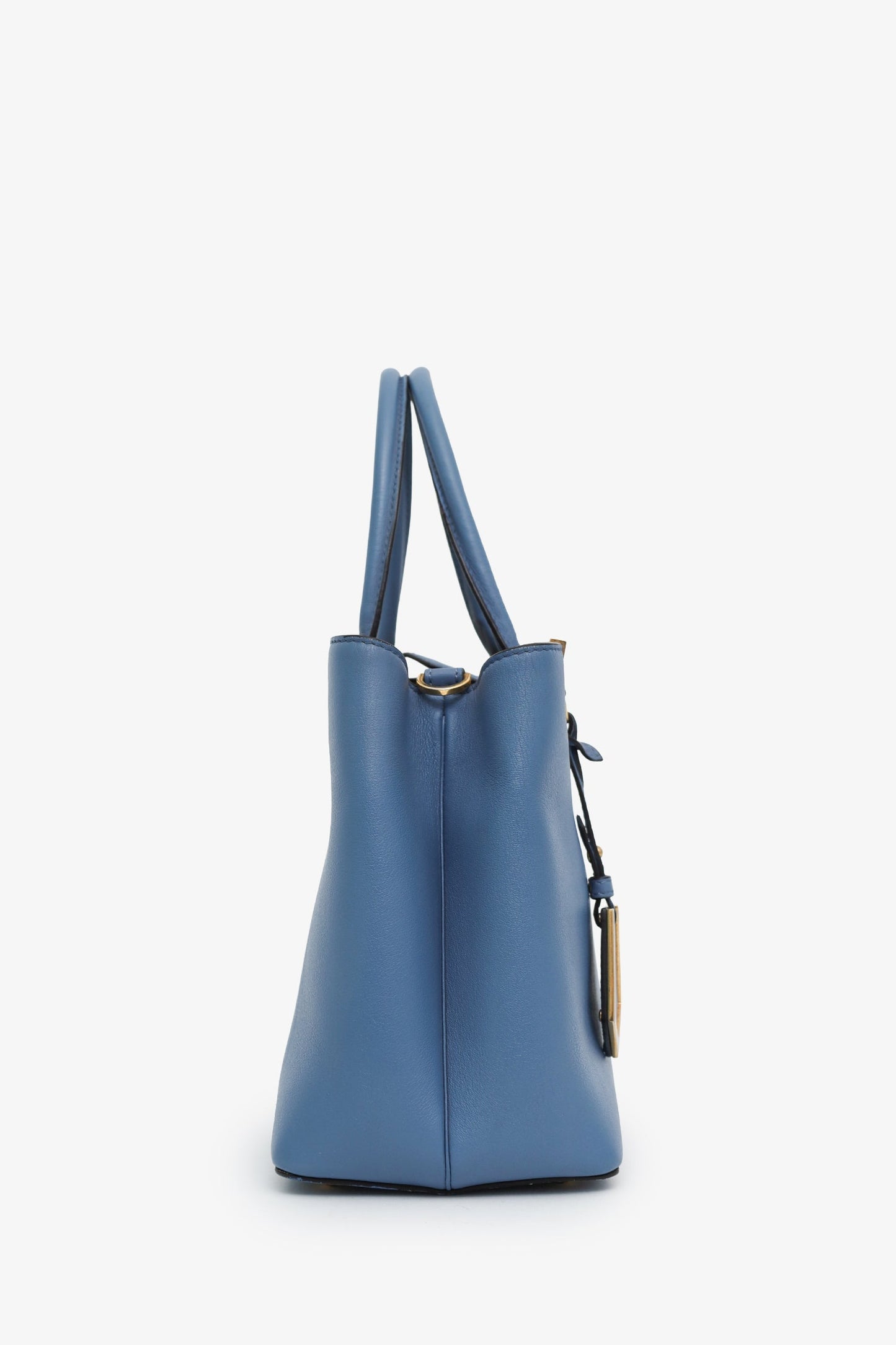 Fendi Blue Leather 2jours Top Handle With Strap