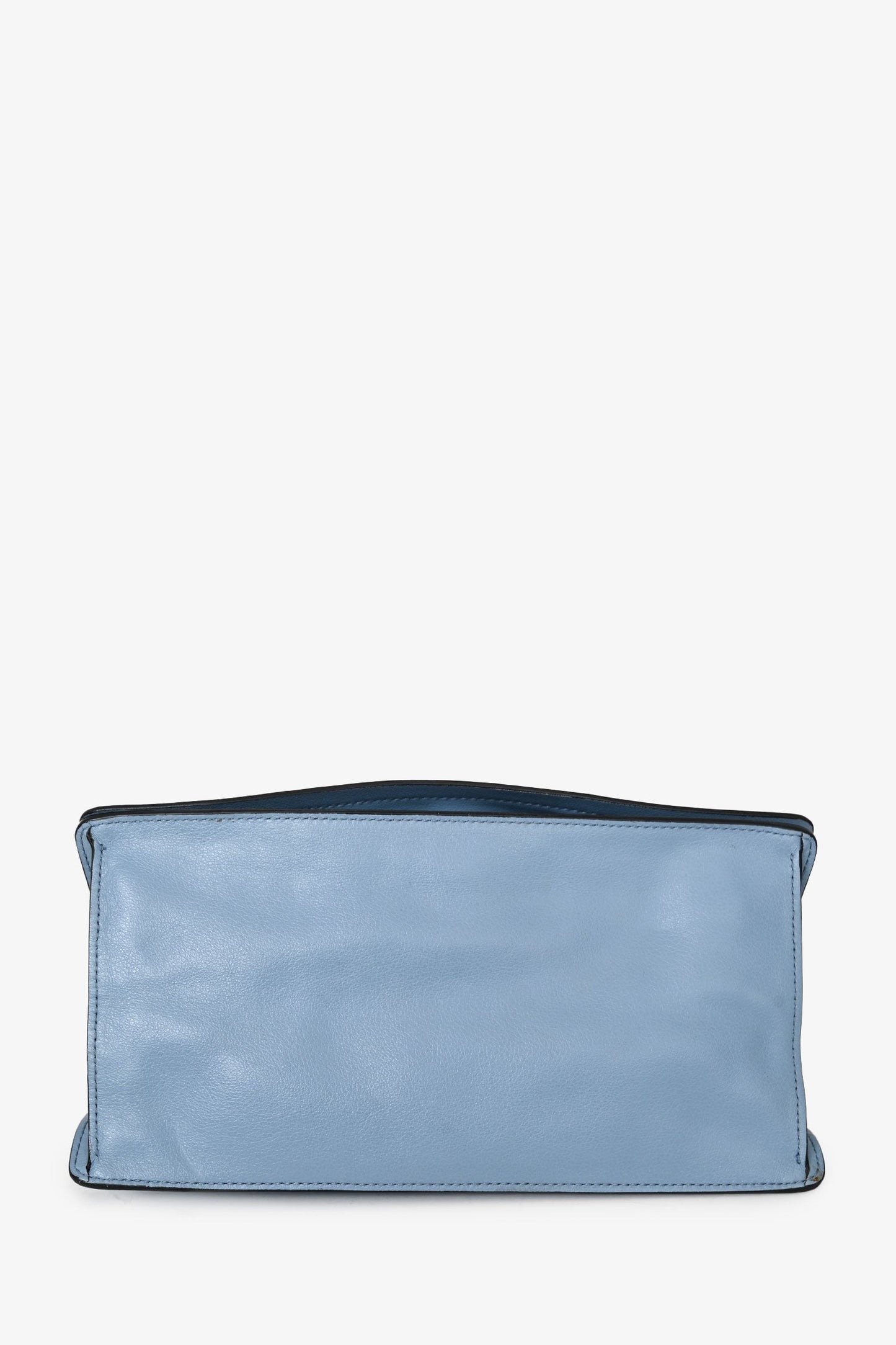 Prada 2019 Blue Glace Calf Flap Messenger Shoulder Bag