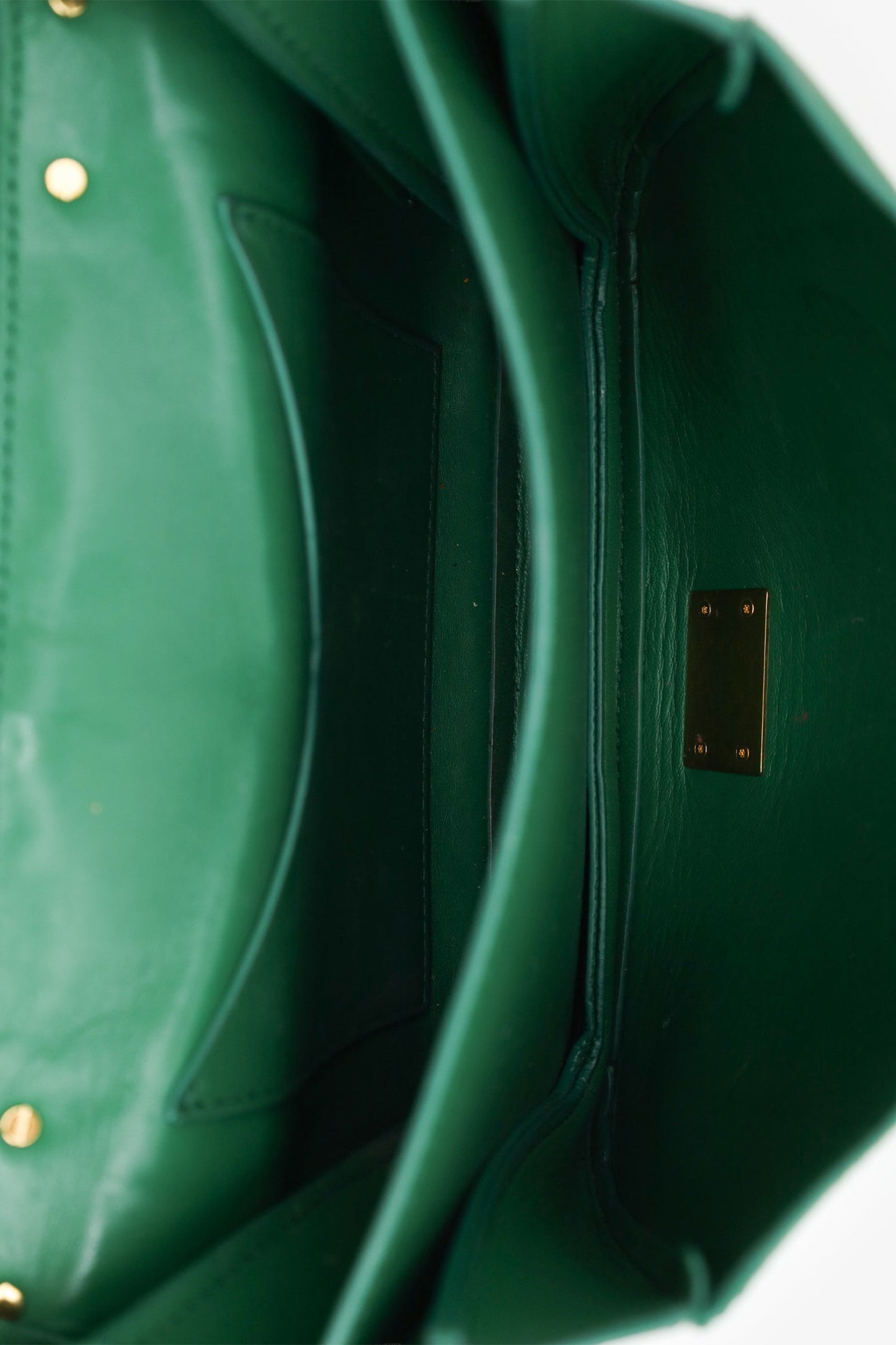 Bottega Veneta Green/Gold Mount Envelope Crossbody Bag
