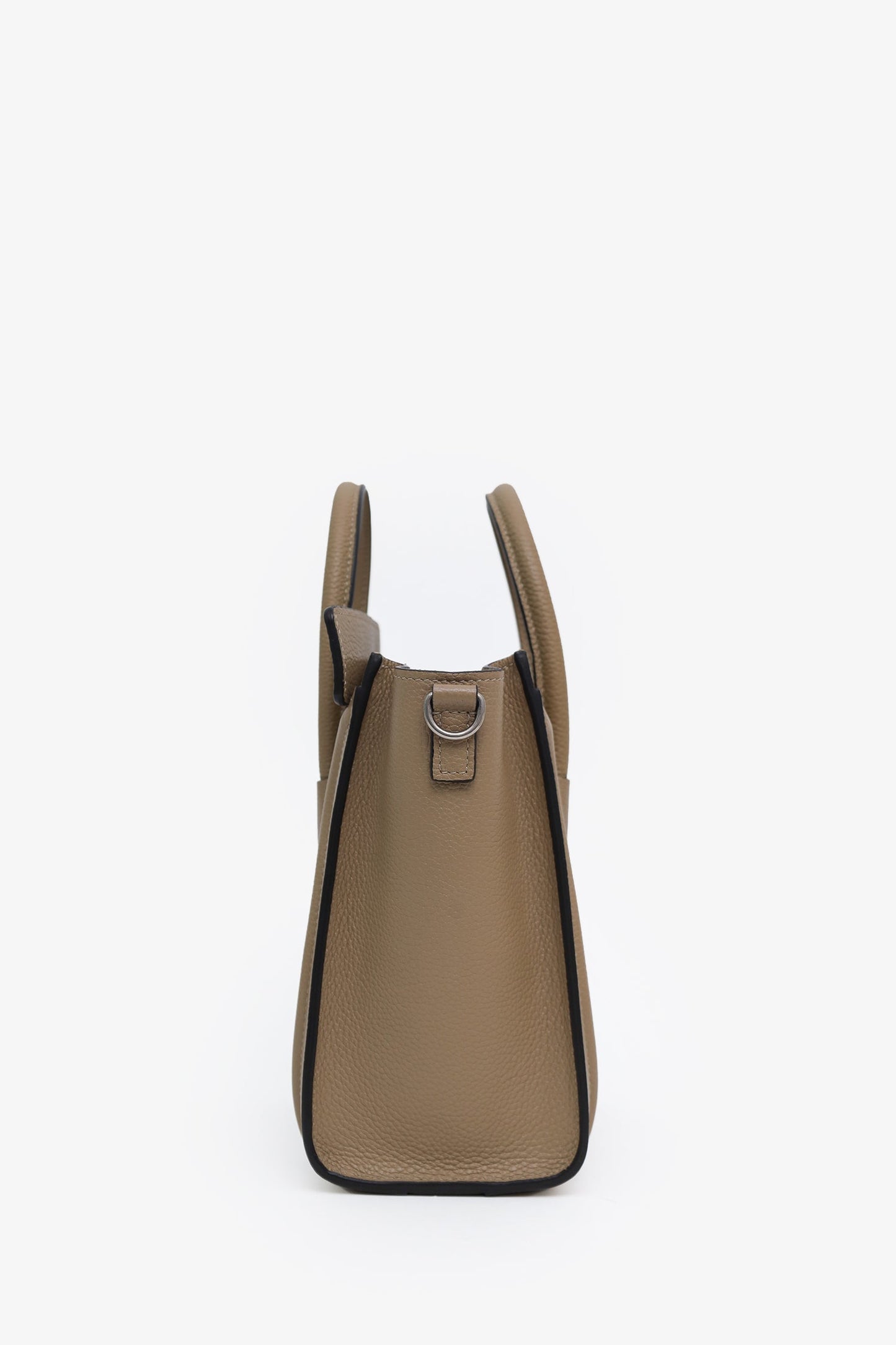 Celine Taupe Leather Nano Luggage Bag With Strap