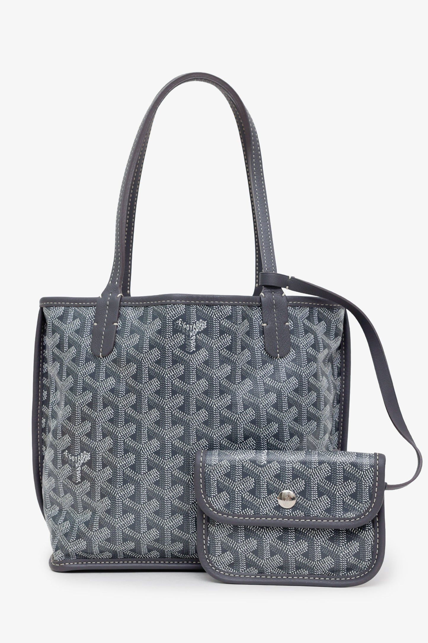 Goyard Grey Goyardine Coated Canvas Anjou Mini Tote Bag With Pouch