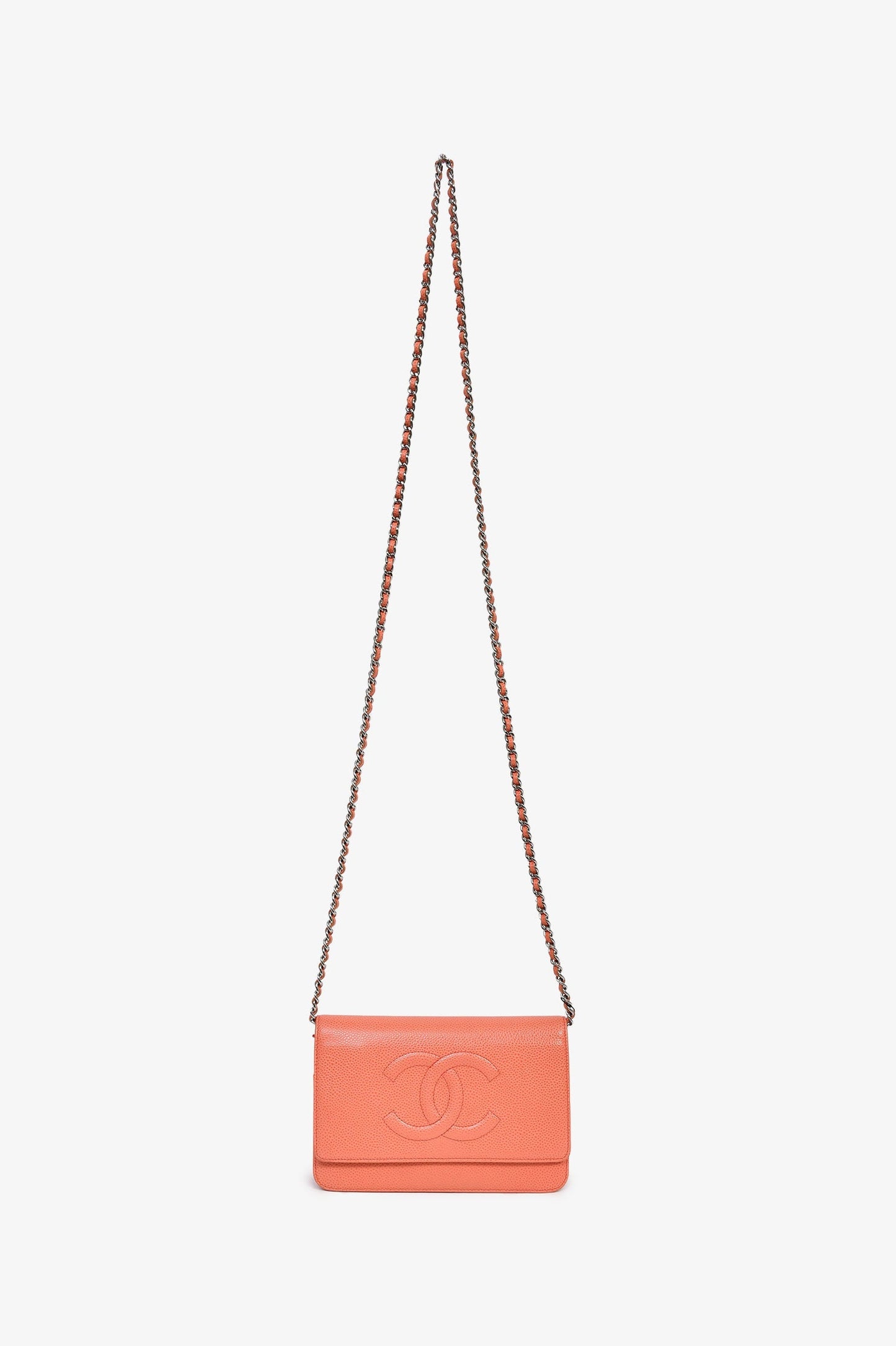Chanel™ 2012-13 Coral Caviar Timeless Wallet On Chain