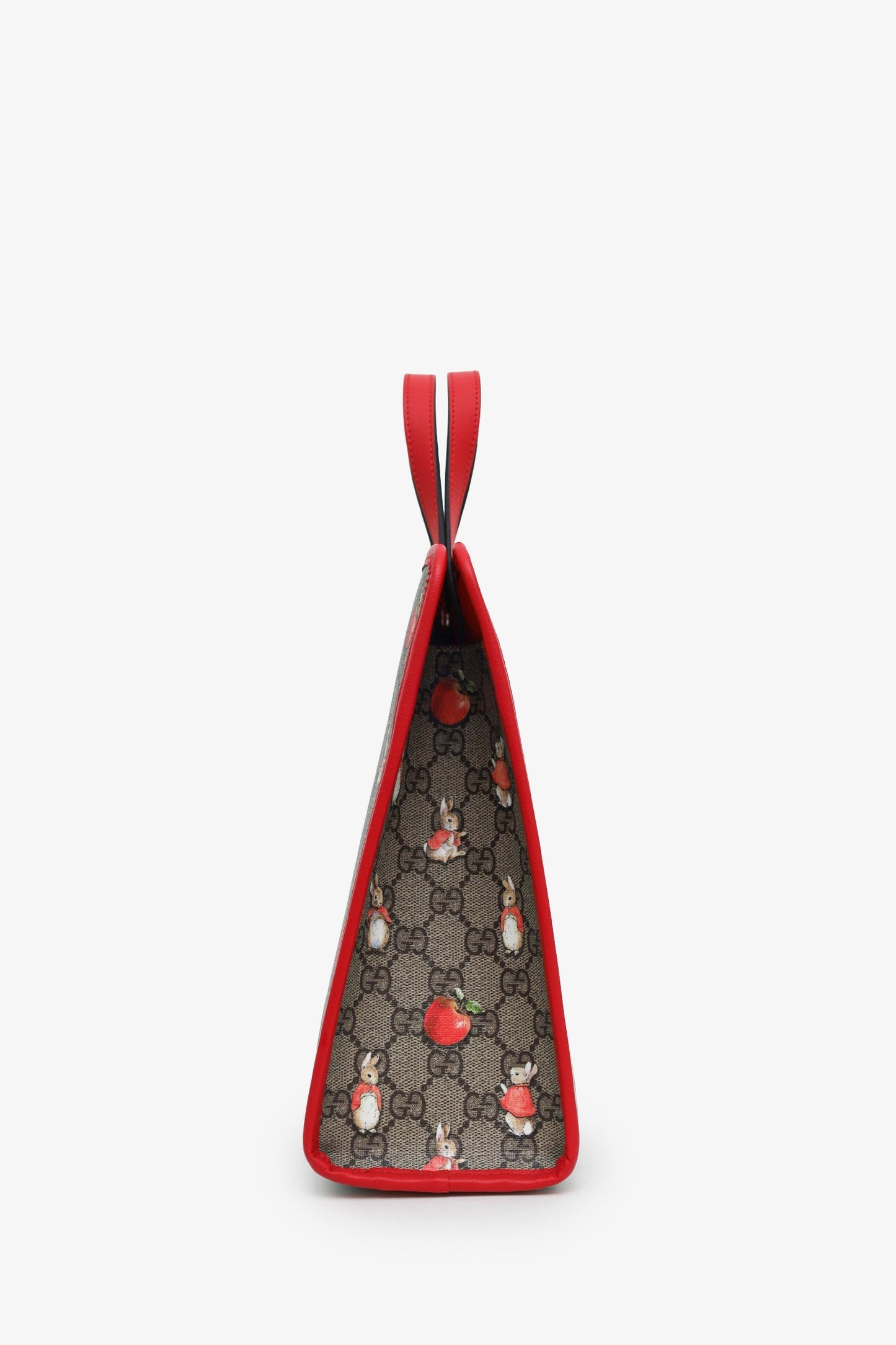 Gucci X Peter Rabbit Red/Beige GG Supreme Monogram Rabbit Apple Children Tote