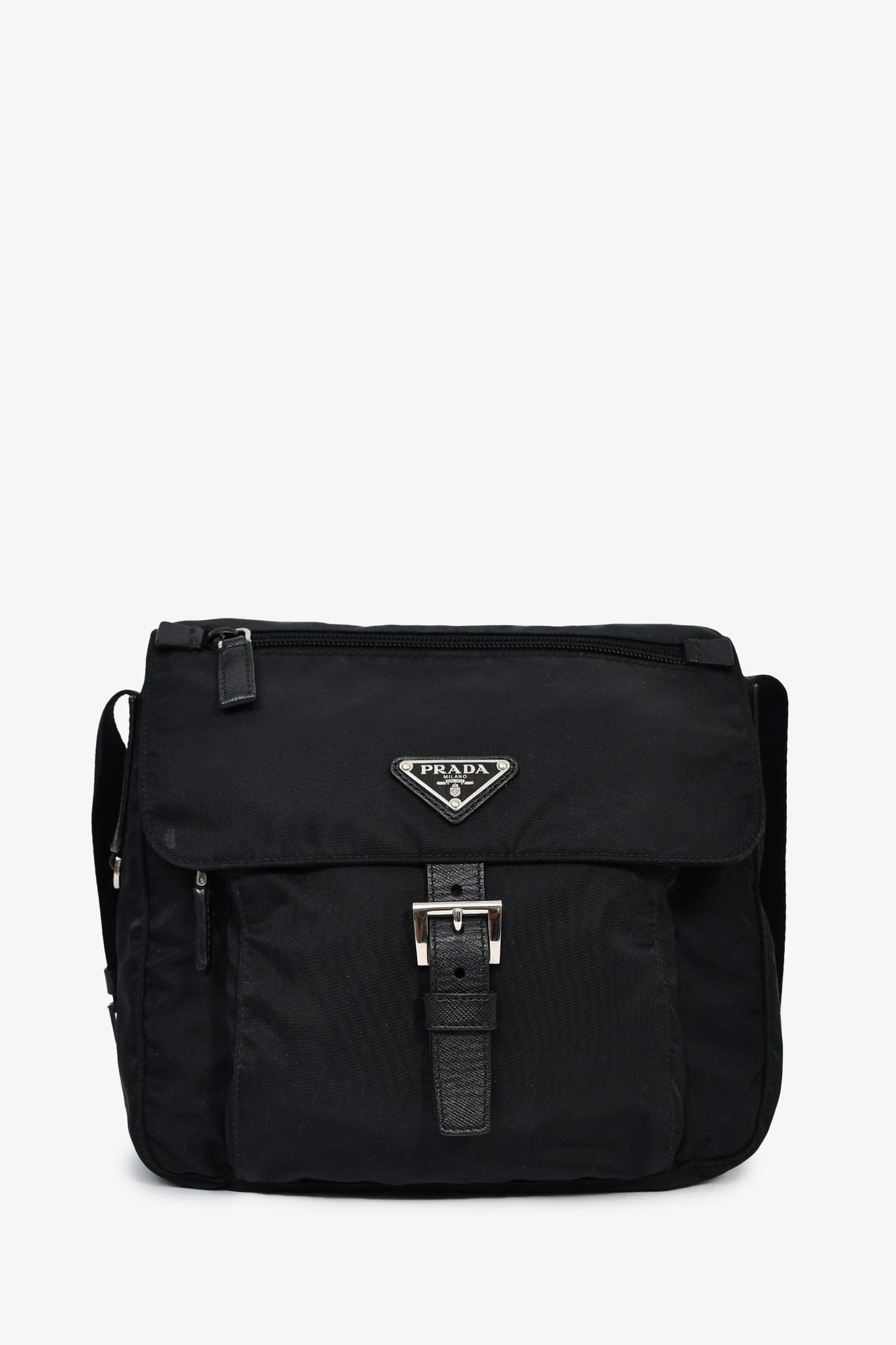 Prada Black Nylon Tessuto Messenger Bag