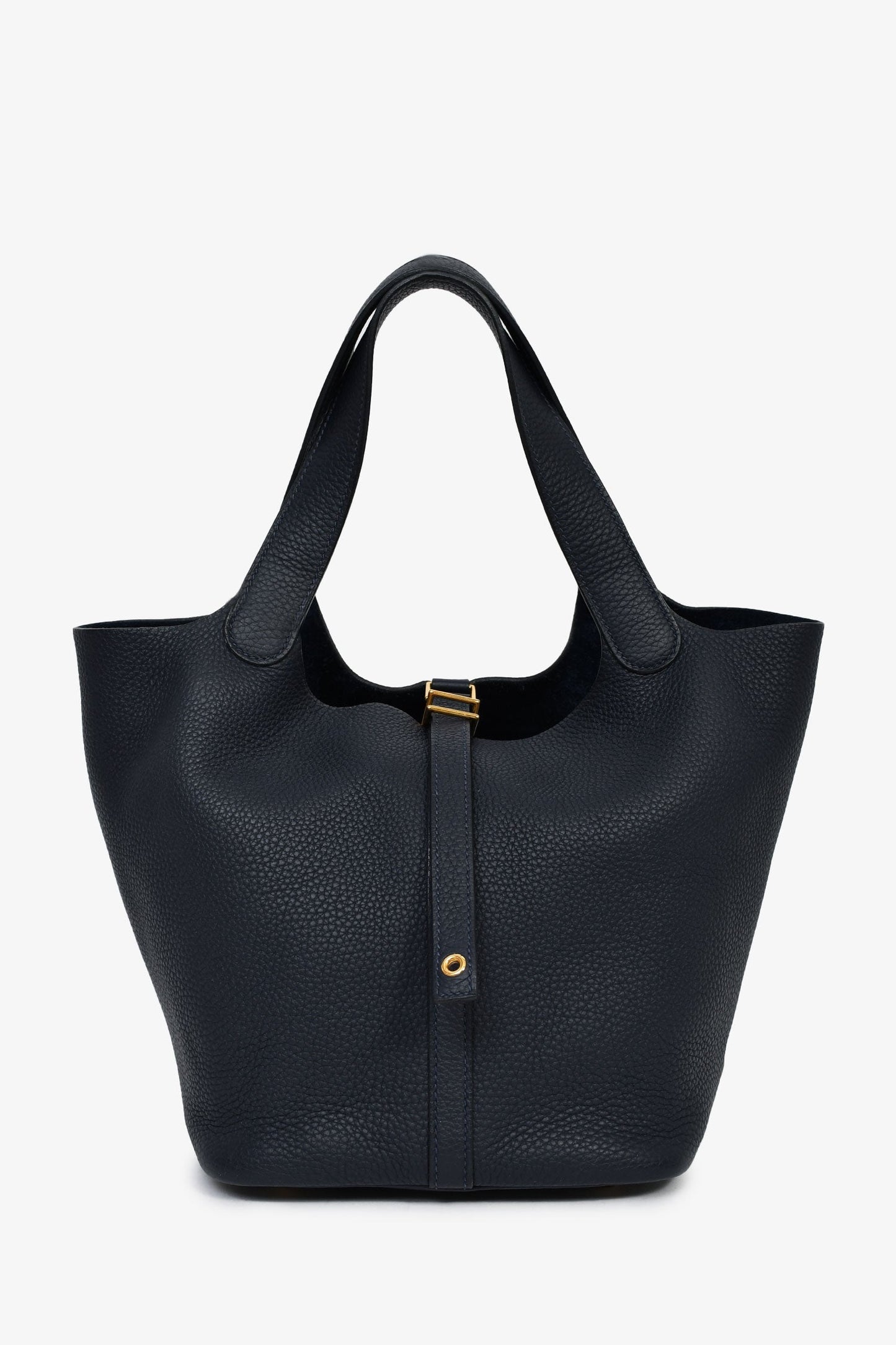 Hermès 2020 Navy Clemence Leather Picotin 22 Top Handle